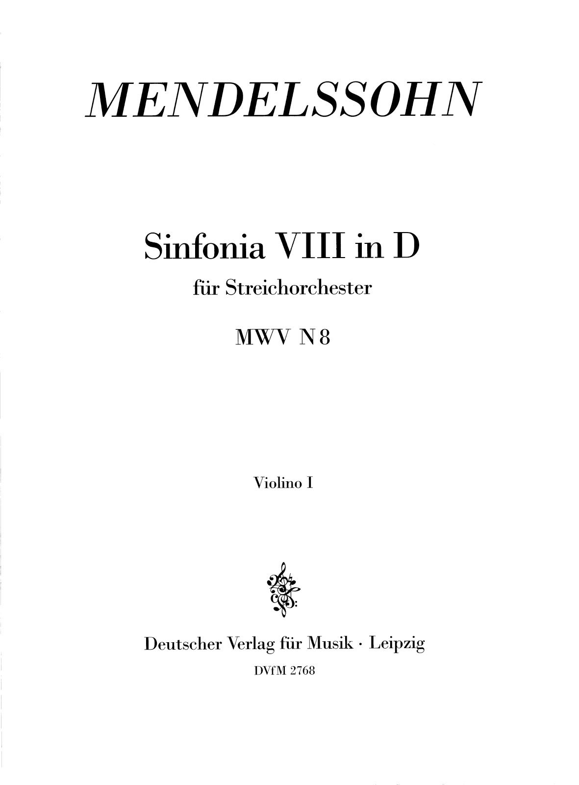 DV 2768-15 - Sinfonia VIII D-dur MWV N 8 - Cover
