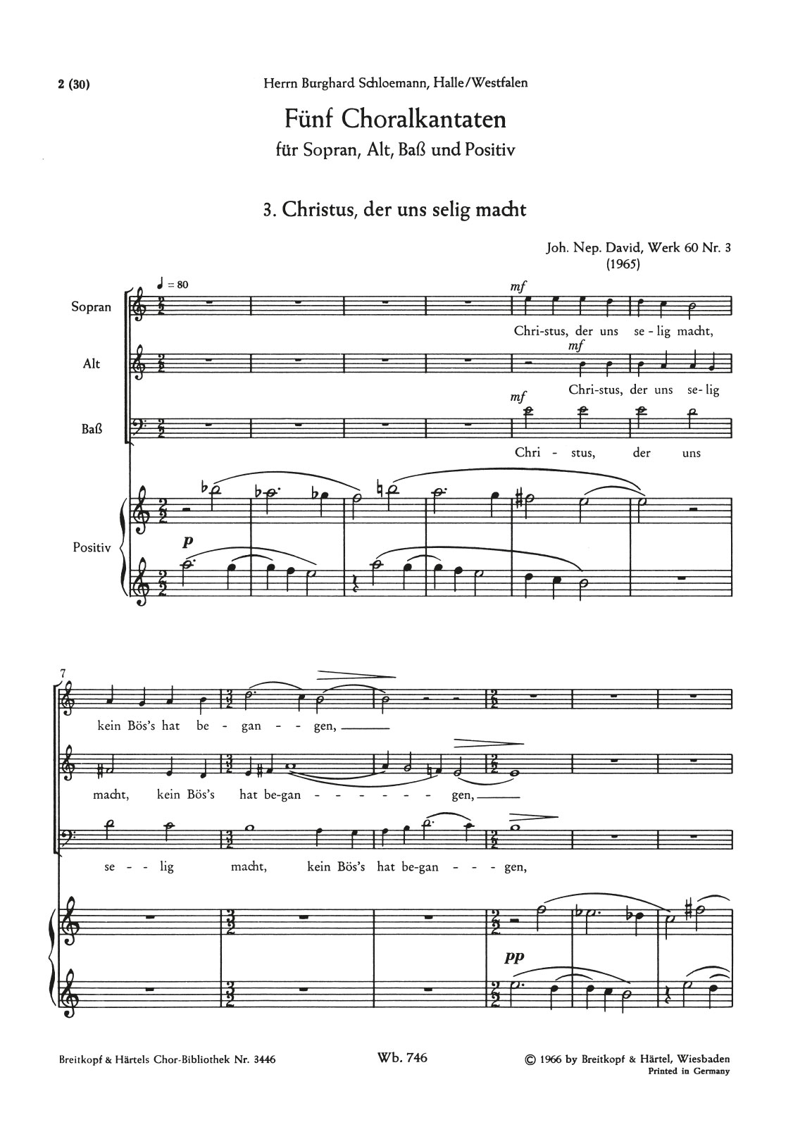 ChB 3446 - 5 Choralkantaten Werk 60 - Cover