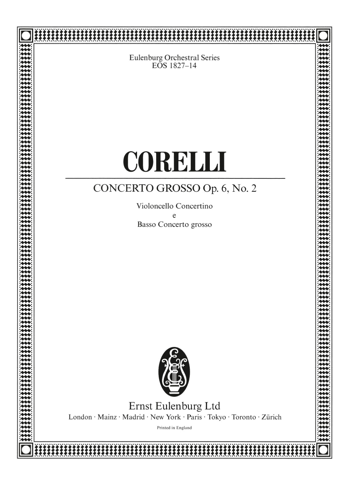 EOS 1827-26 - Concerto grosso op. 6 Nr. 2 F-dur - Cover