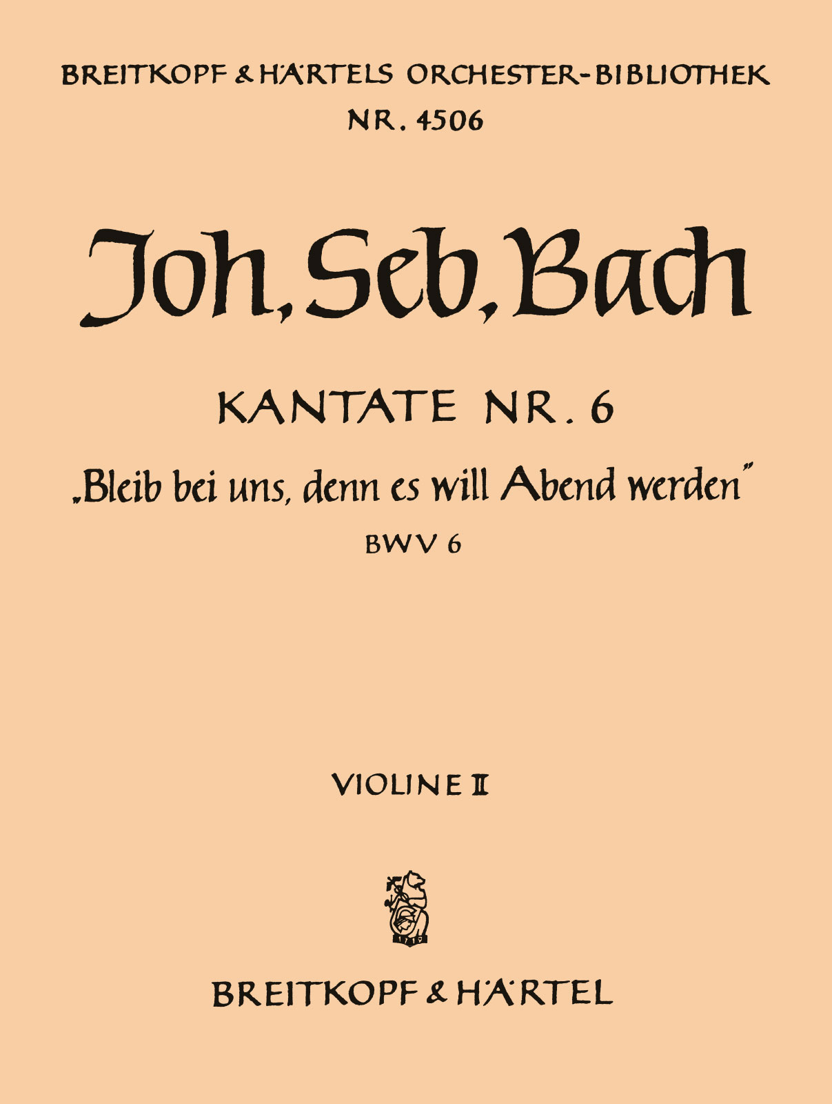 OB 4506-16 - Cantata BWV 6 “Stay with us, the evening approaches” - Cover