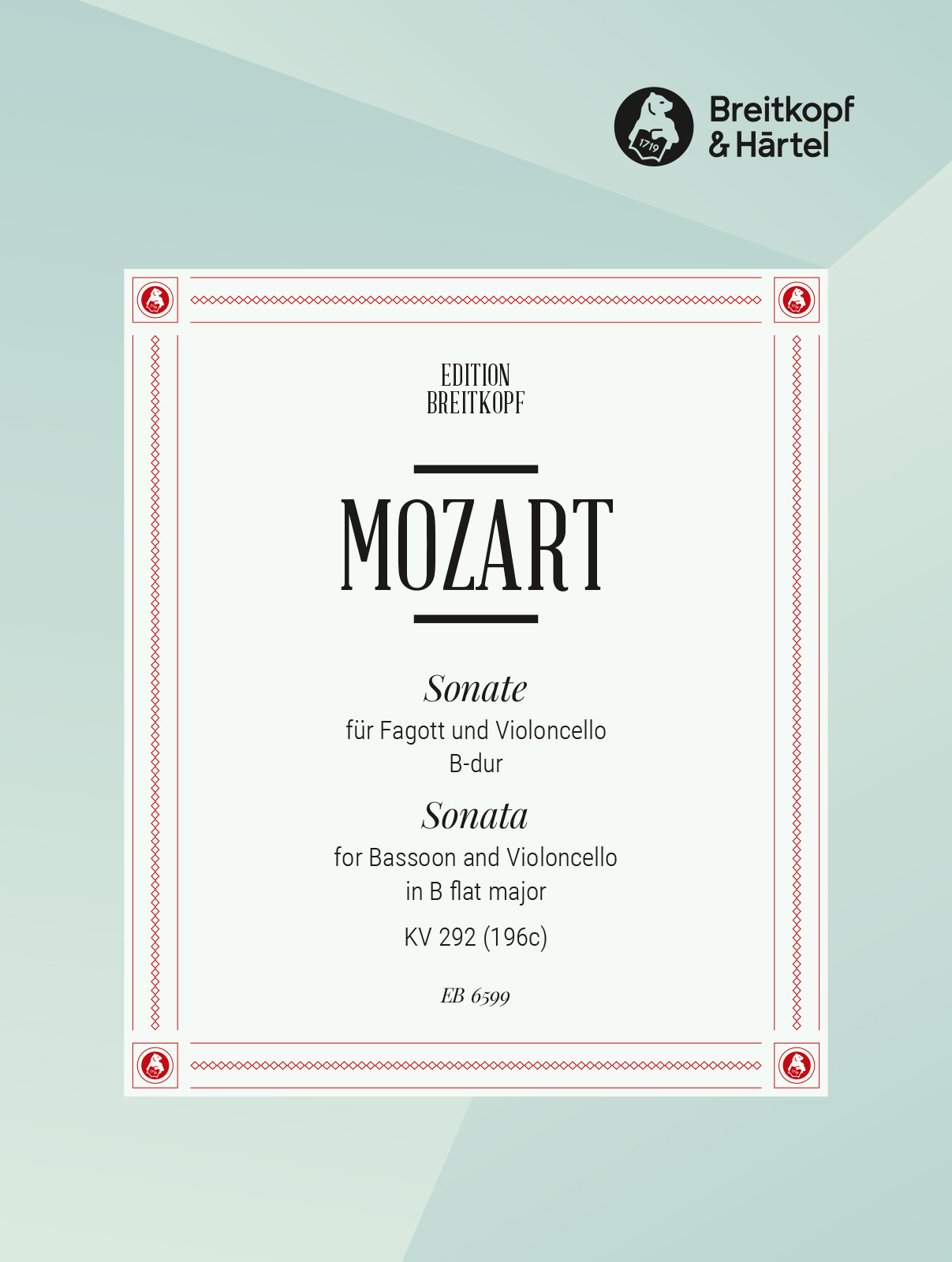 Wolfgang Amadeus Mozart - Sonate B-dur KV 292 (196c) - Cover