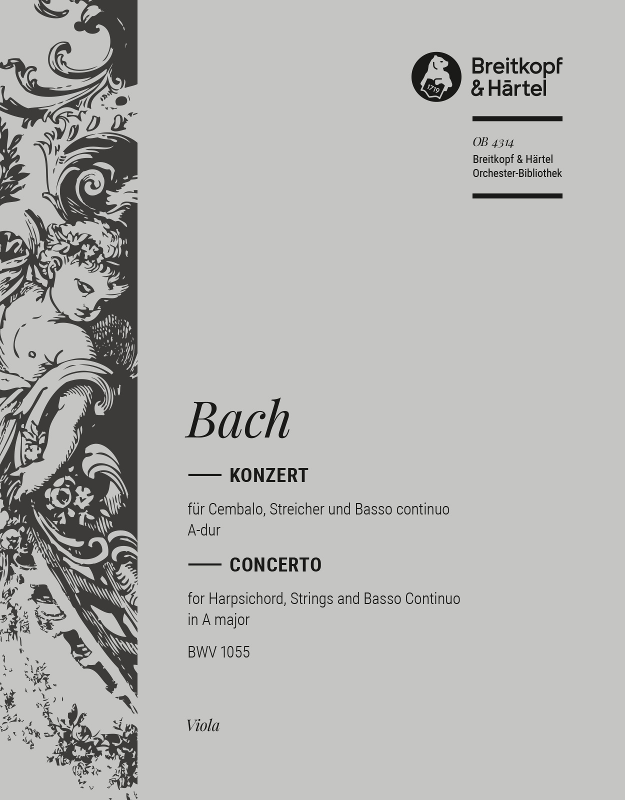 OB 4314-19 - Harpsichord Concerto in A major BWV 1055 - Cover