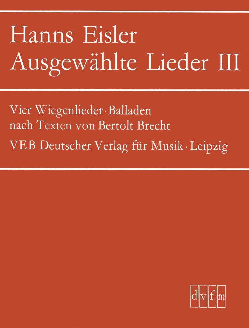 DV 9083 - Ausgewählte Lieder - Cover