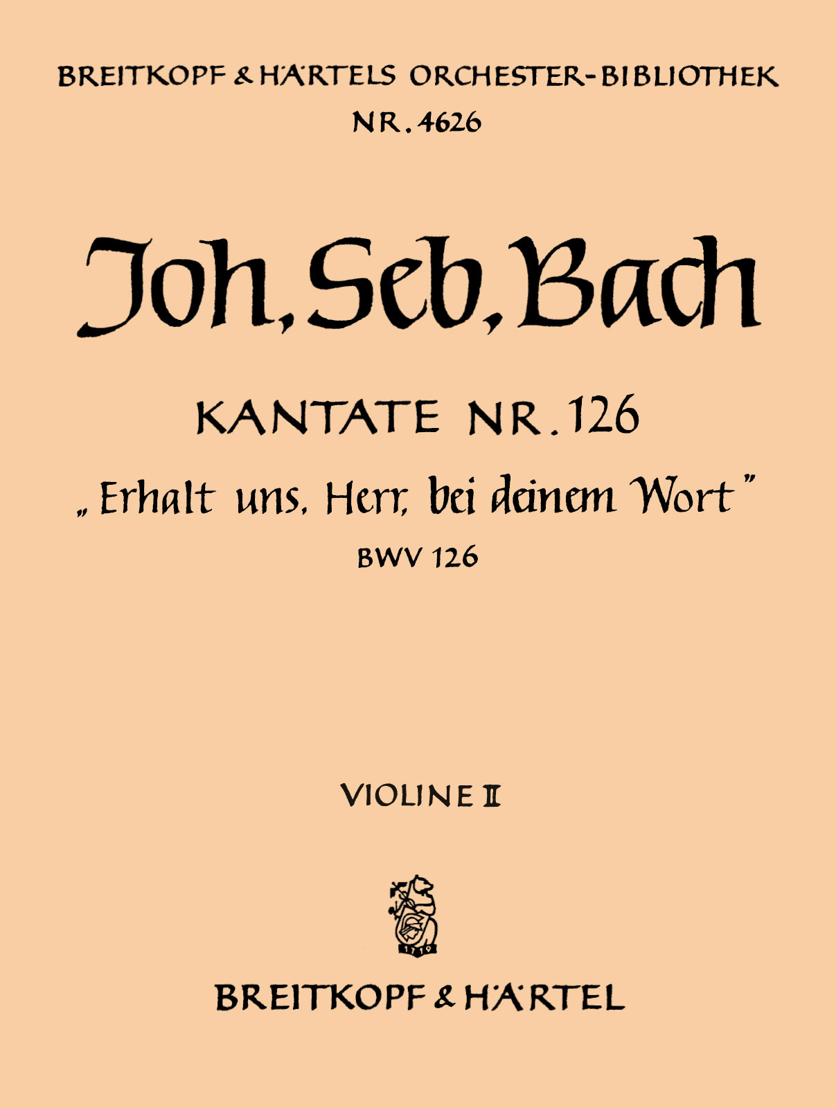 OB 4626-16 - Kantate BWV 126 „Erhalt uns, Herr, bei deinem Wort“ - Cover