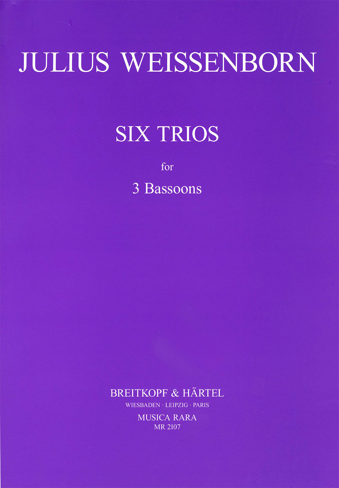 Julius Weissenborn - 6 Trios - Cover