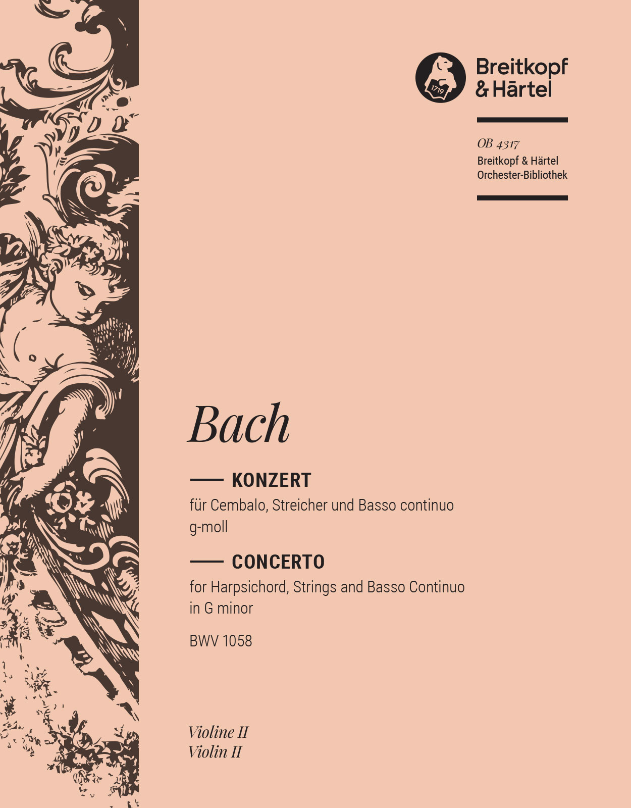 OB 4317-16 - Cembalokonzert g-moll BWV 1058 - Cover