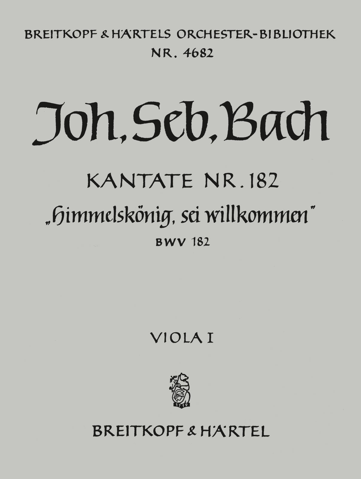 OB 4682-19 - Cantata BWV 182 “Himmelskönig, sei willkommen” - Cover