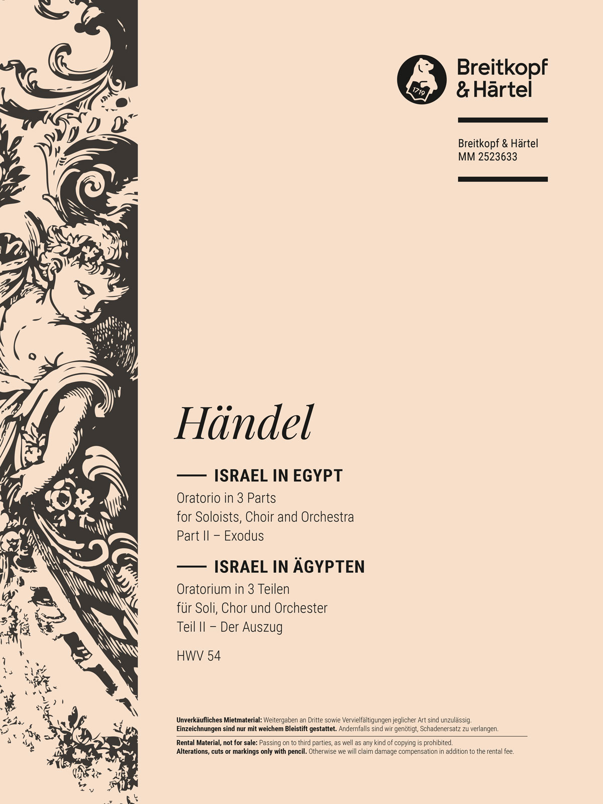 Georg Friedrich Händel - Israel in Ägypten HWV 54 - Cover