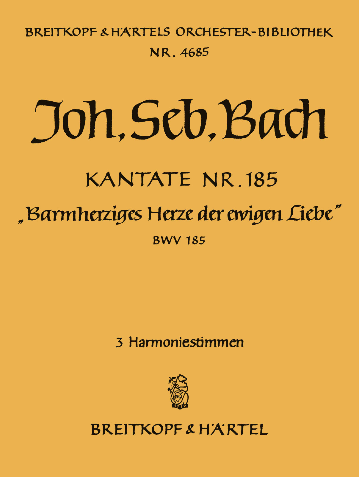 OB 4685-30 - Kantate BWV 185 „Barmherziges Herze der ewigen Liebe“ - Cover