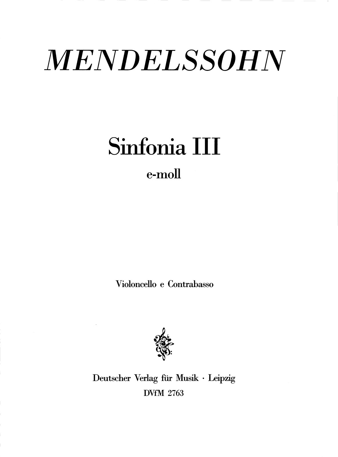 DV 2763-26 - Sinfonia III e-moll MWV N 3 - Cover