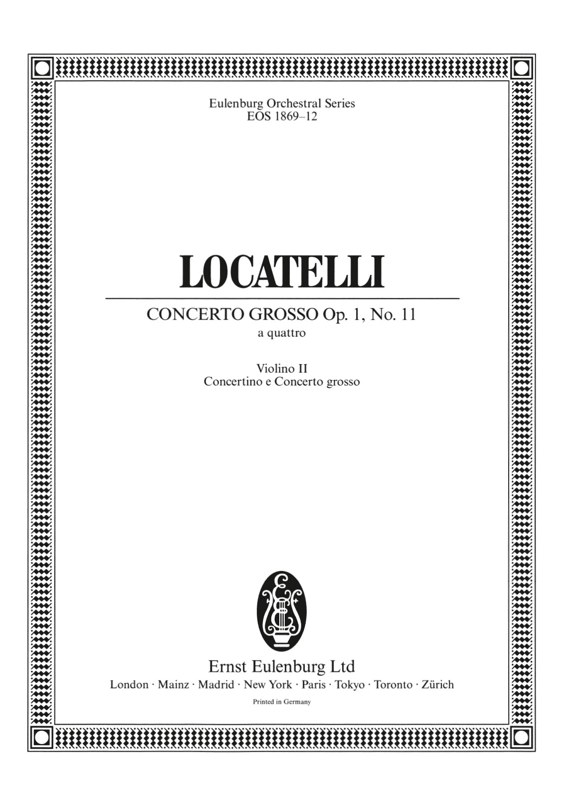 EOS 1869-16 - Concerto grosso “a quattro” in C minor Op. 1/11 - Cover