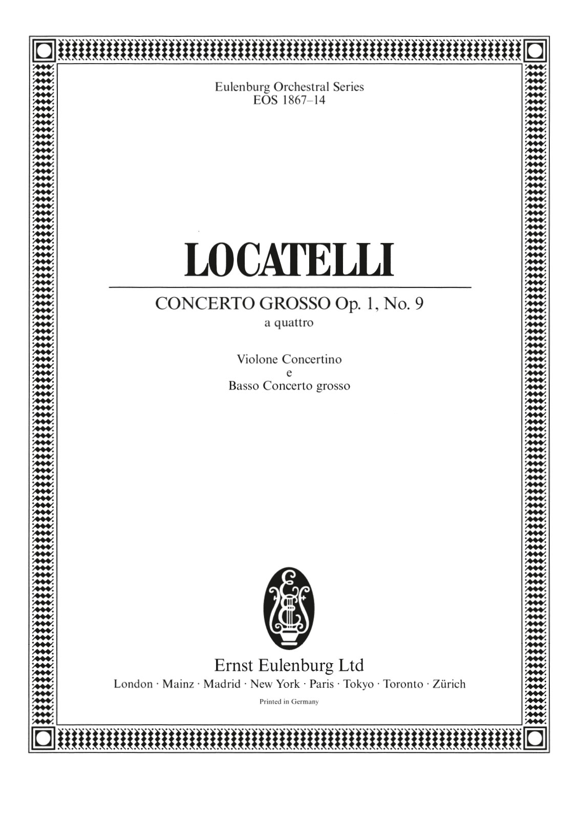 EOS 1867-26 - Concerto grosso „a quattro“ D-dur op. 1/9 - Cover