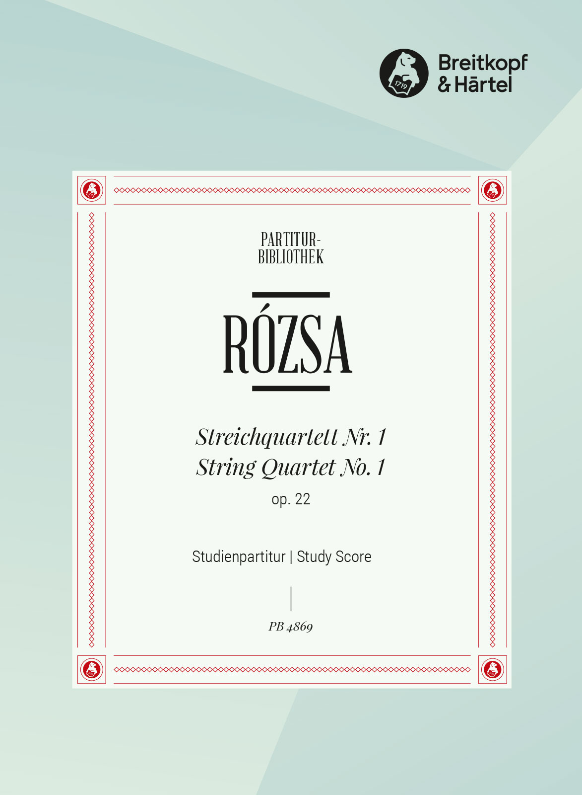 PB 4869 - Streichquartett Nr. 1 op. 22 - Cover