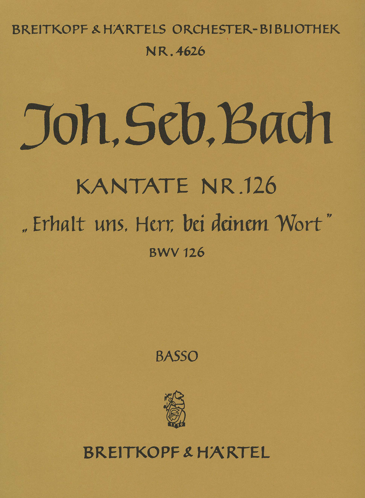 OB 4626-26 - Kantate BWV 126 „Erhalt uns, Herr, bei deinem Wort“ - Cover
