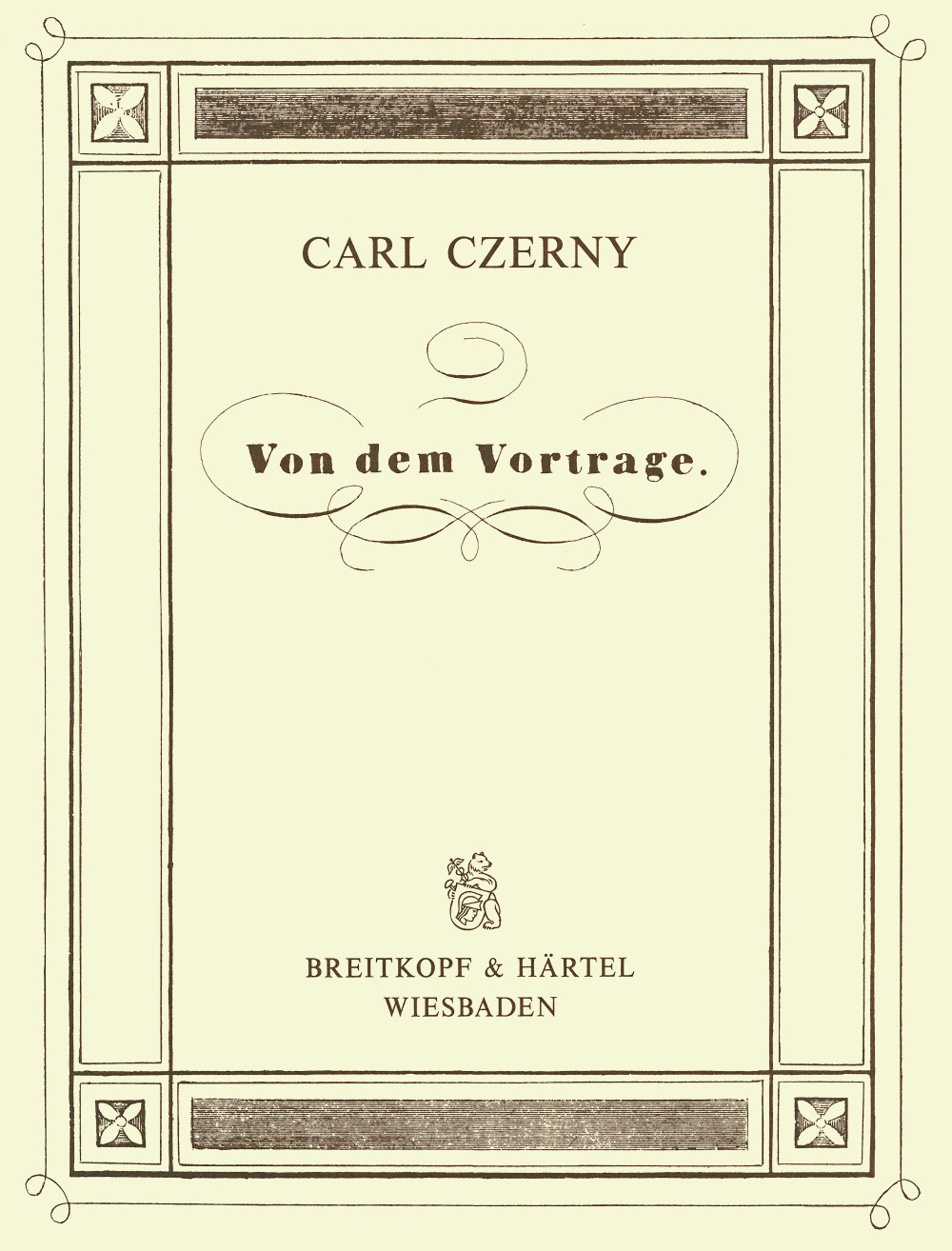 Carl Czerny - Von dem Vortrage - Cover