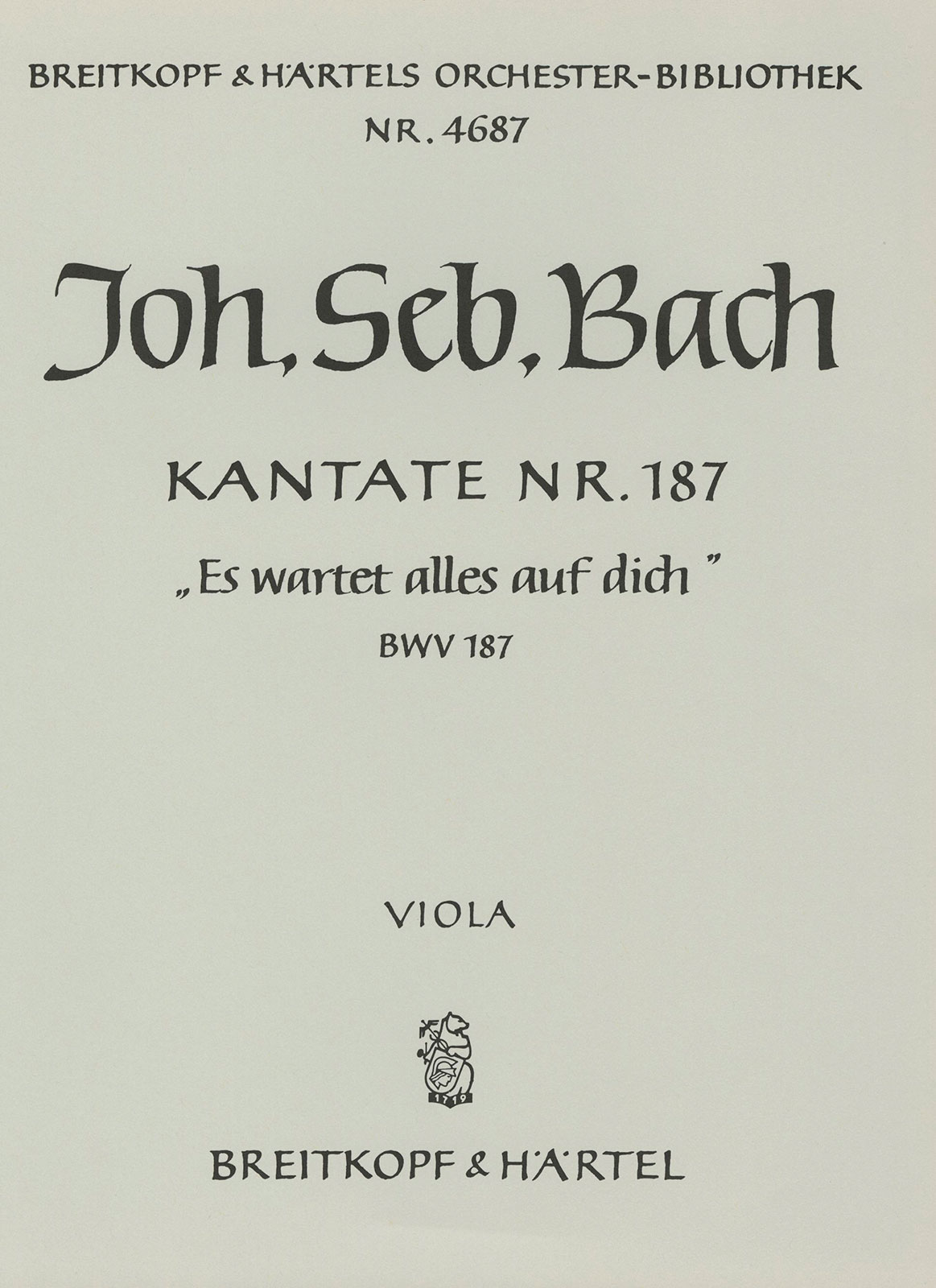 OB 4687-19 - Cantata BWV 187 “Es wartet alles auf dich” - Cover