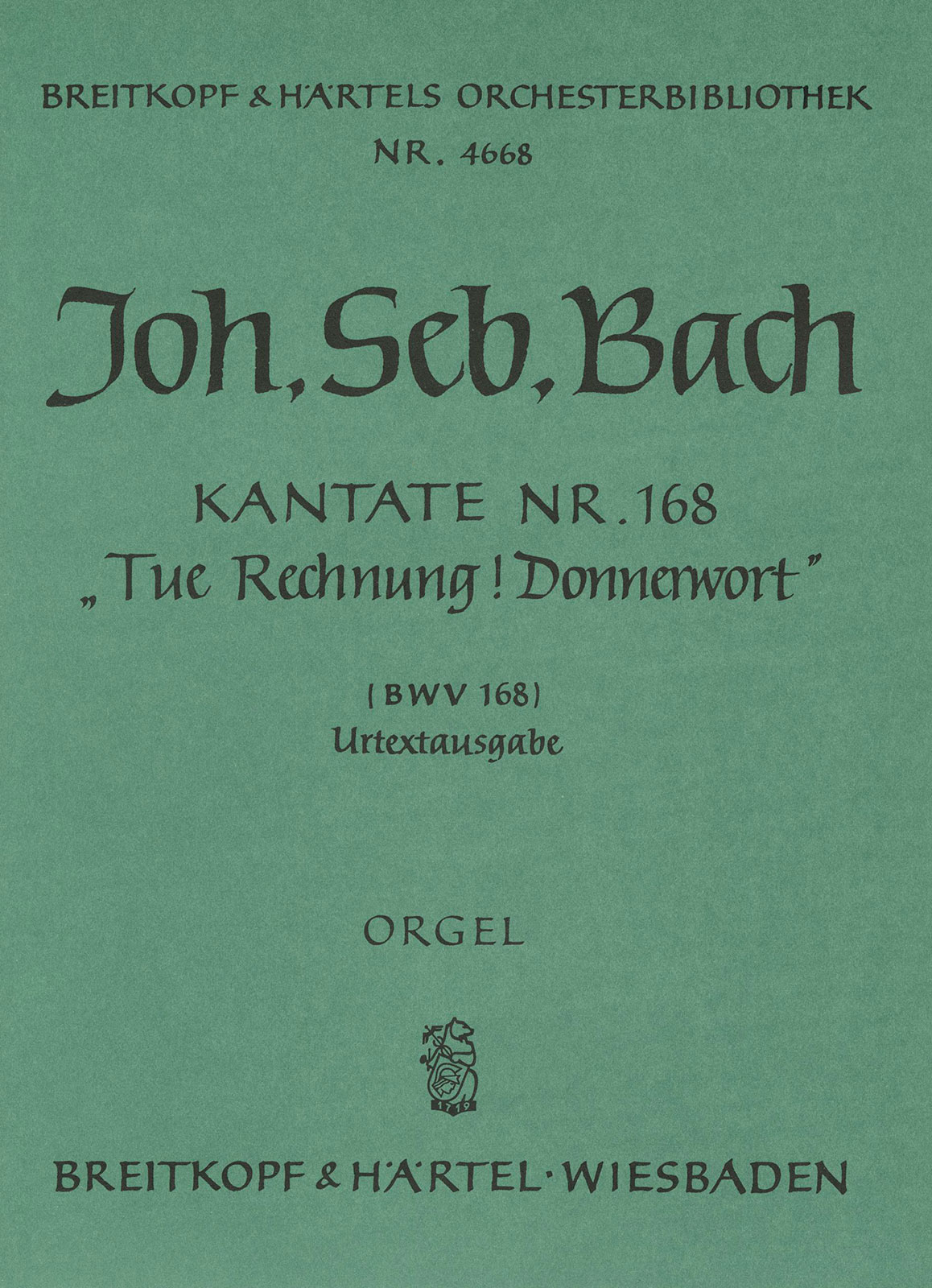 OB 4668-11 - Cantata BWV 168 “Tue Rechnung! Donnerwort” - Cover