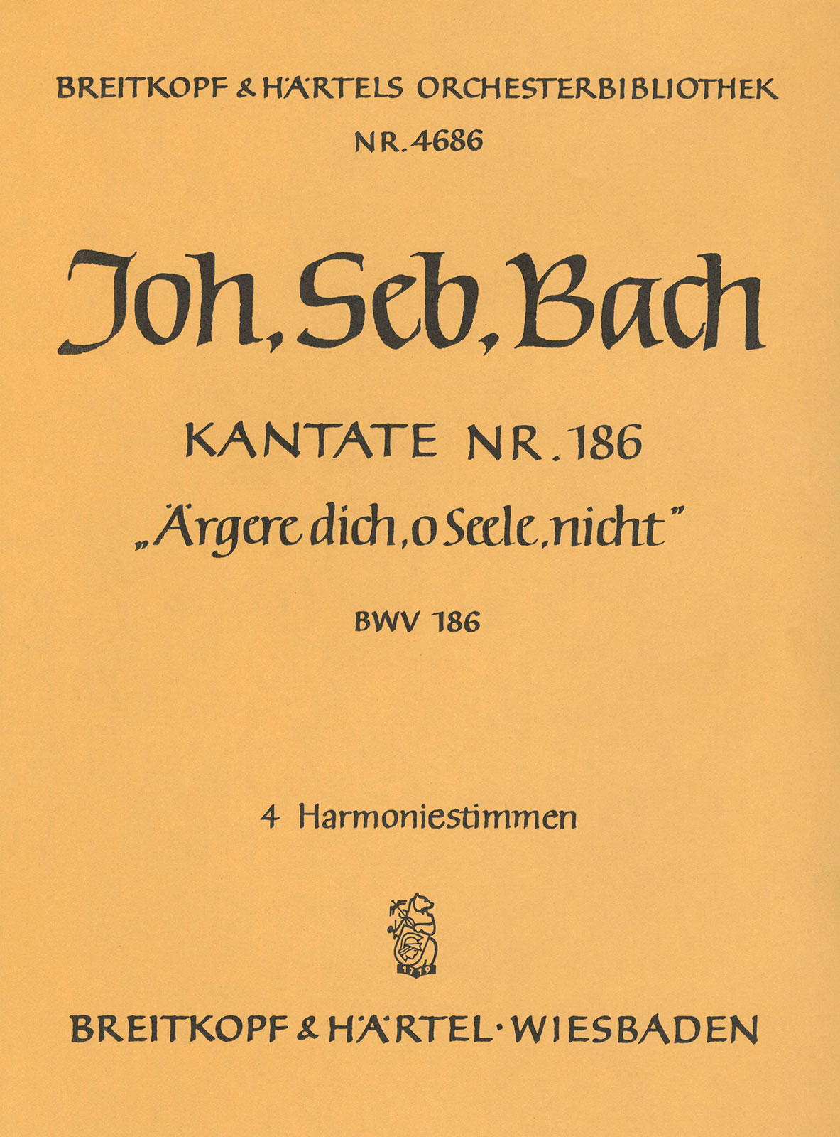 OB 4686-30 - Cantata BWV 186 “Aergre dich, o Seele, nicht” - Cover