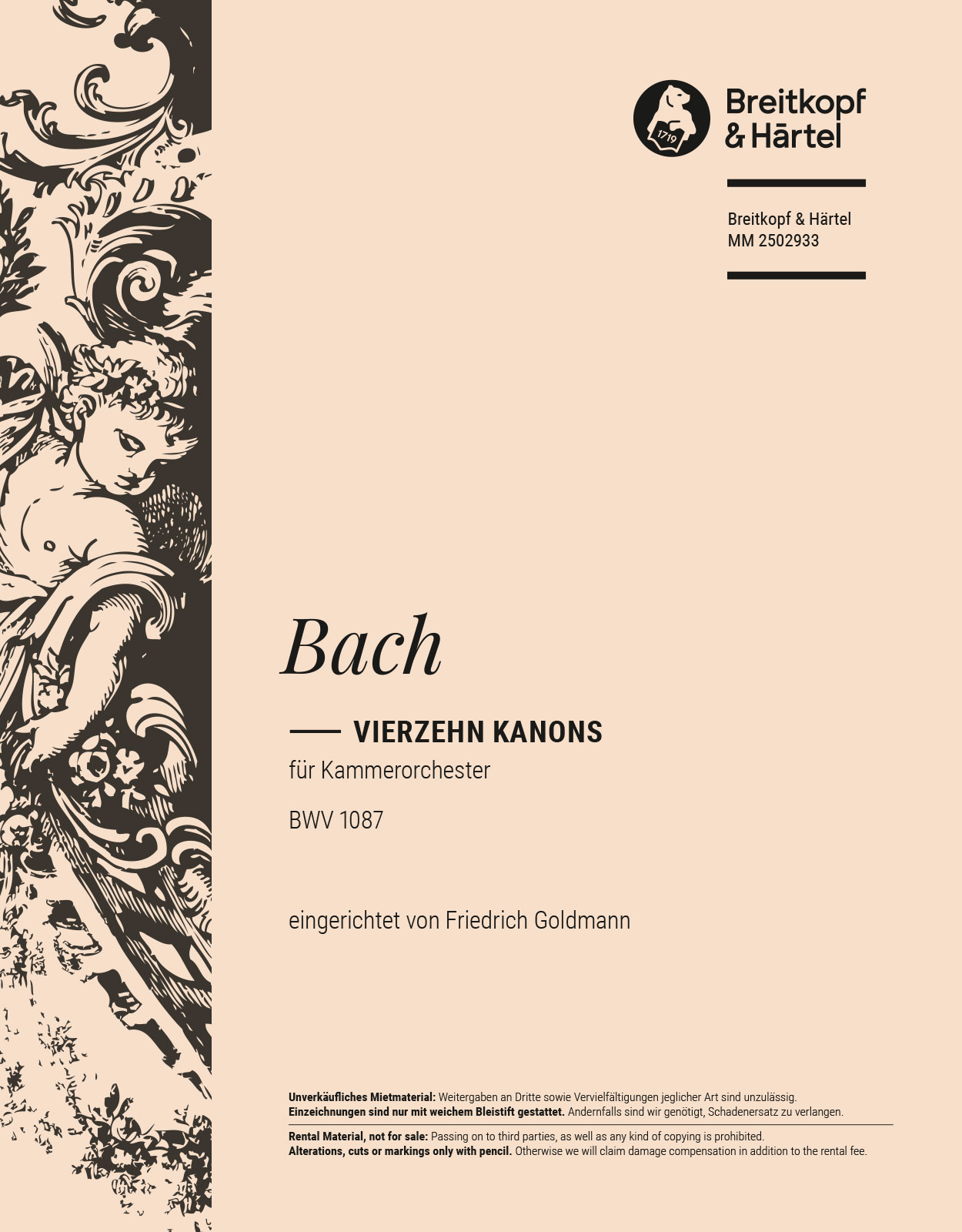 Johann Sebastian Bach - 14 Kanons BWV 1087 (Goldberg’s Variations) - Cover