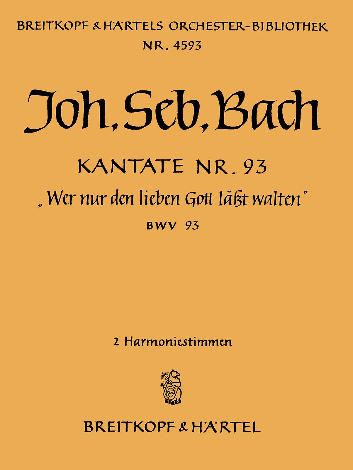 OB 4593-30 - Kantate BWV 93 „Wer nur den lieben Gott lässt walten“ - Cover