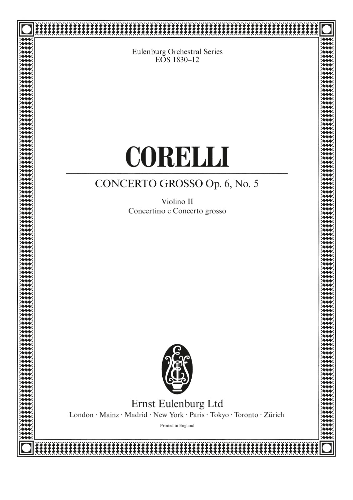EOS 1830-16 - Concerto grosso op. 6 Nr. 5 B-dur - Cover