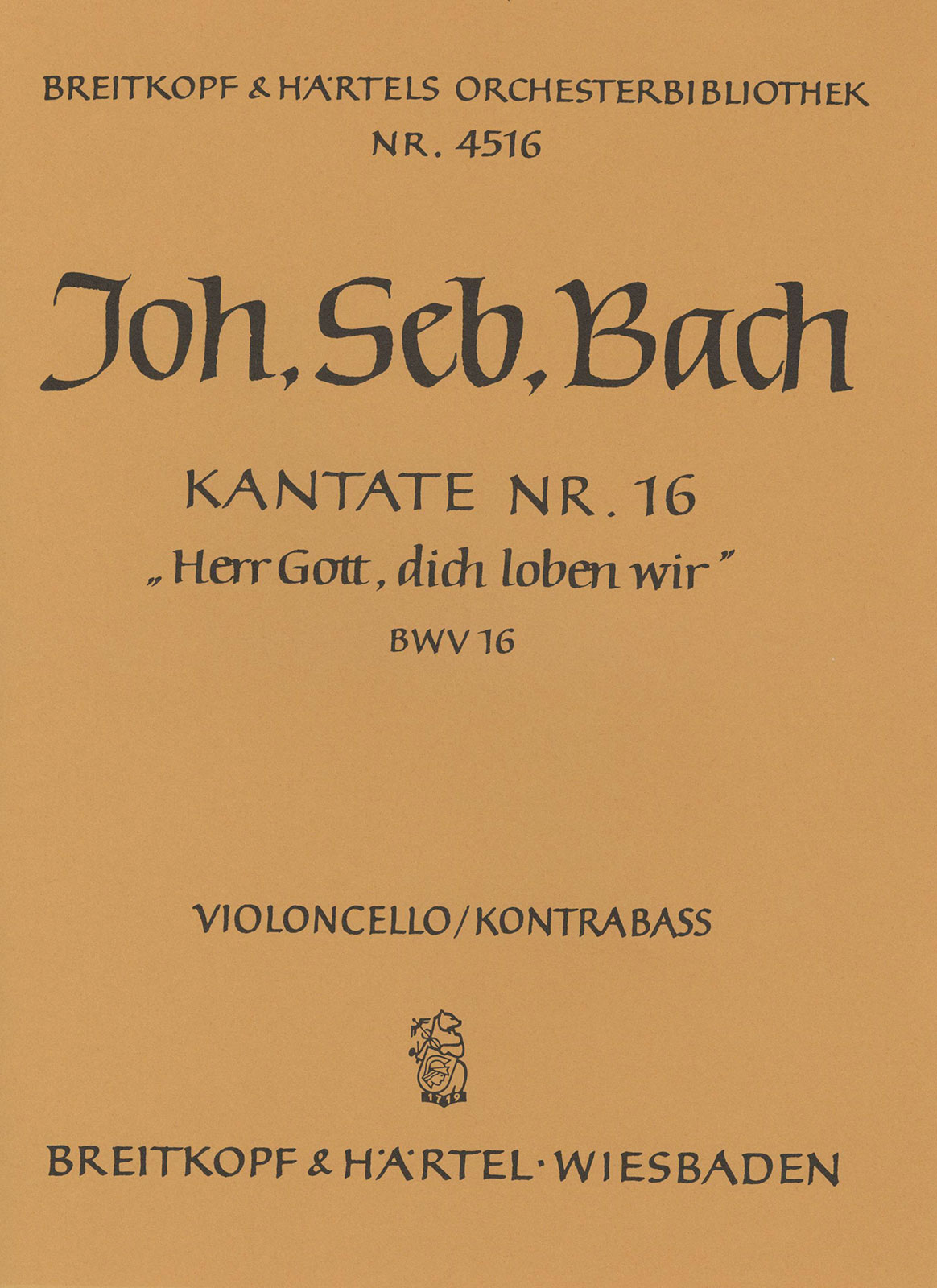 OB 4516-26 - Cantata BWV 16 “Herr Gott, dich loben wir” - Cover