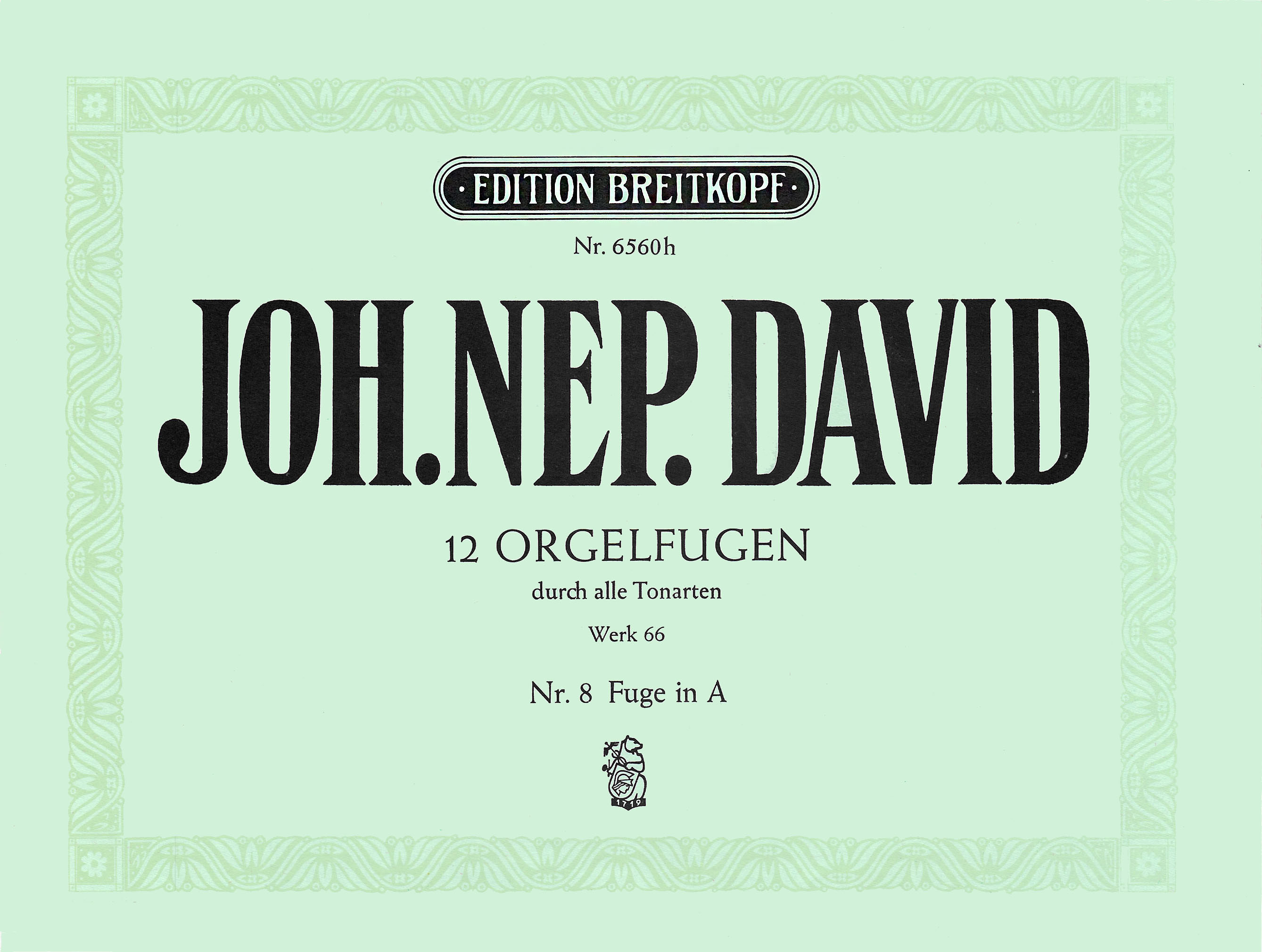 EB 6962 - 12 Orgelfugen durch alle Tonarten Werk 66 - Cover