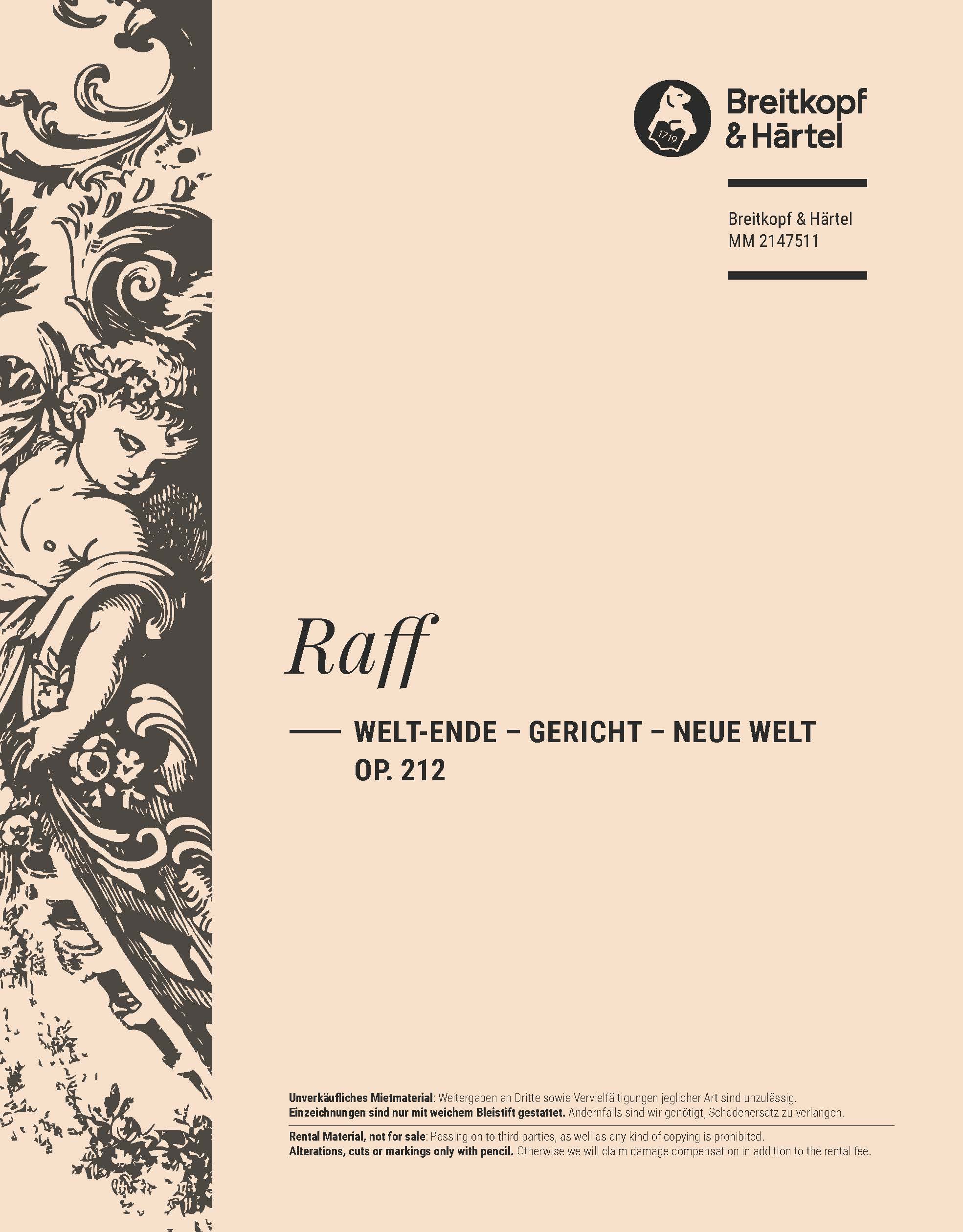 Joachim Raff - Welt-Ende – Gericht – Neue Welt op. 212 - Cover