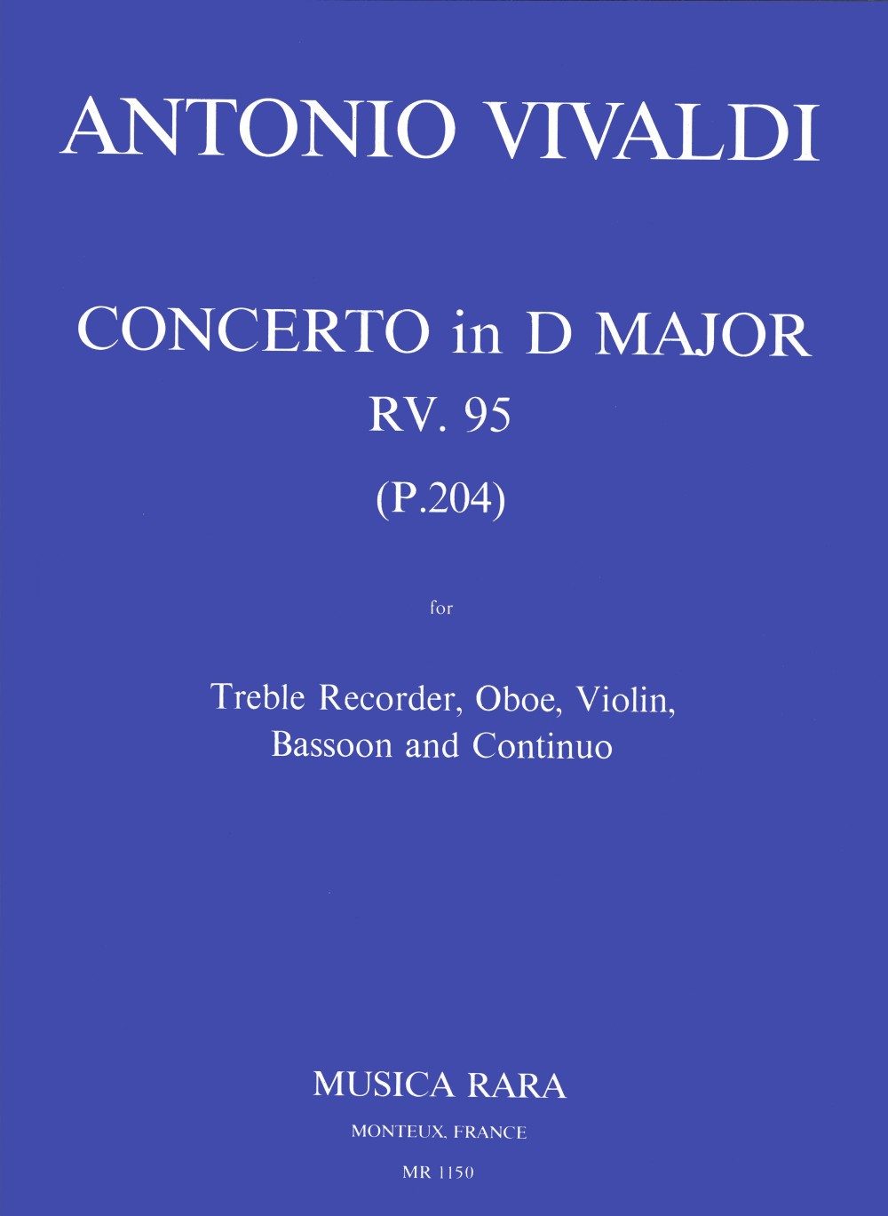 Antonio Vivaldi - Concerto in D-dur RV 95 - Cover