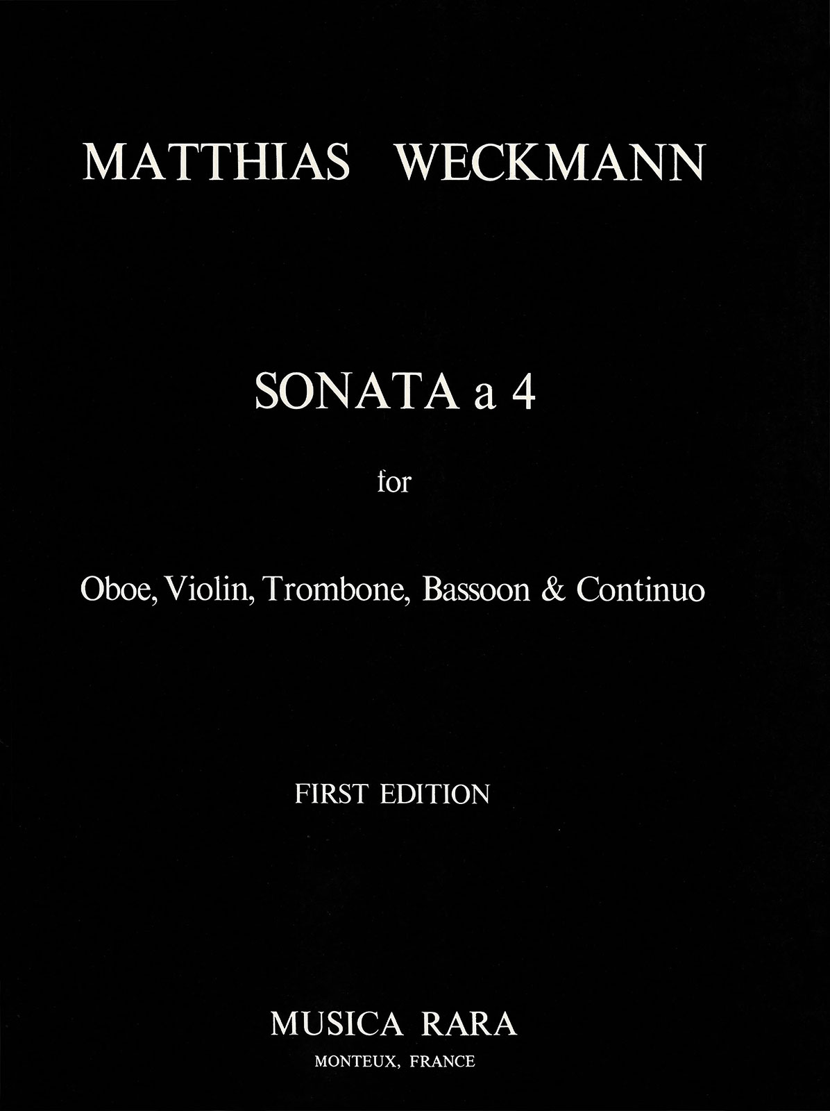 Matthias Weckmann - Sonata a 4 in d - Cover