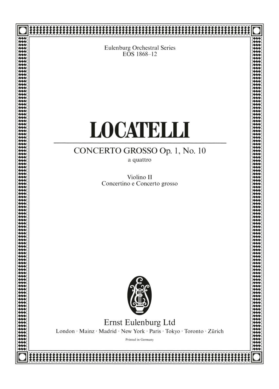 EOS 1868-16 - Concerto grosso „a quattro“ C-dur op. 1/10 - Cover