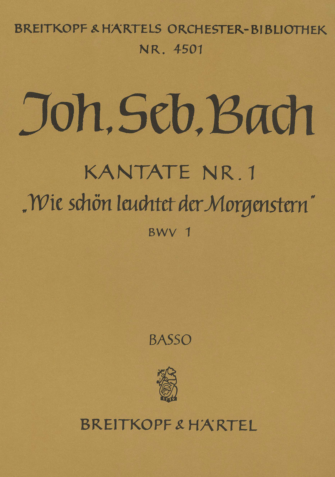 OB 4501-26 - Kantate BWV 1 „Wie schön leuchtet der Morgenstern“ - Cover