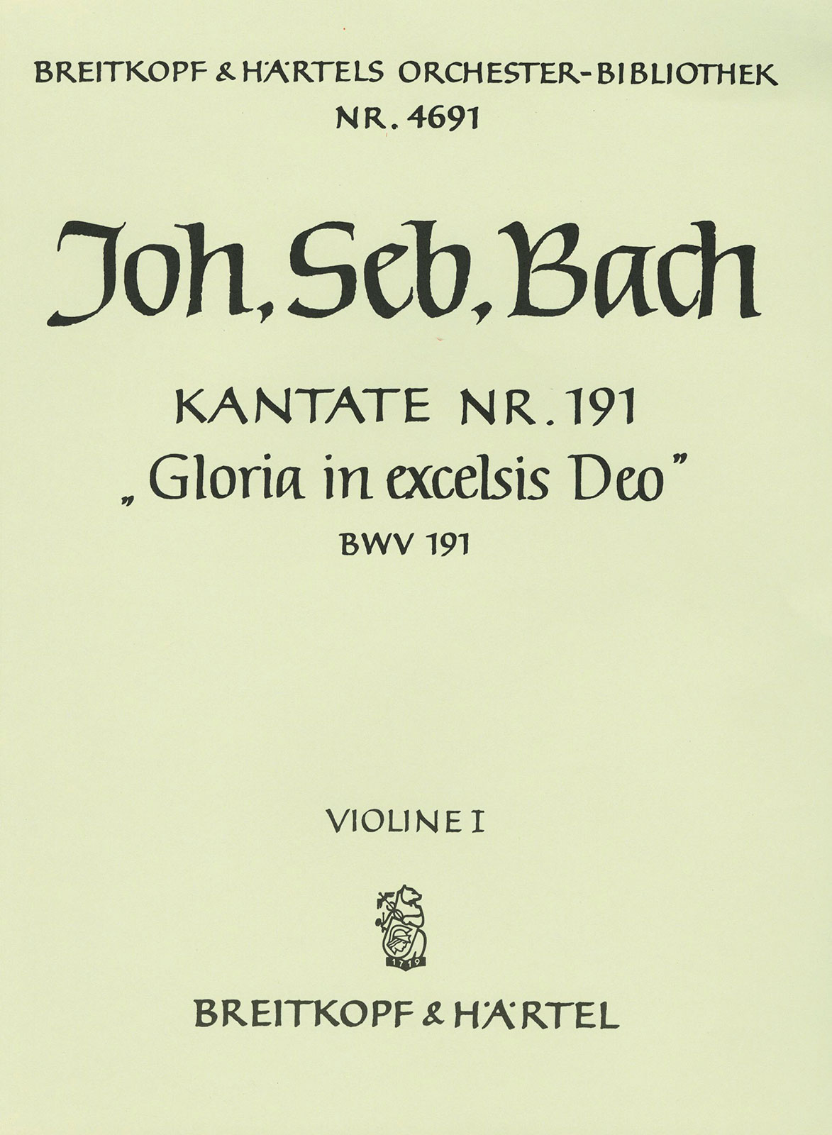 OB 4691-15 - Kantate BWV 191 „Gloria in excelsis Deo“ - Cover