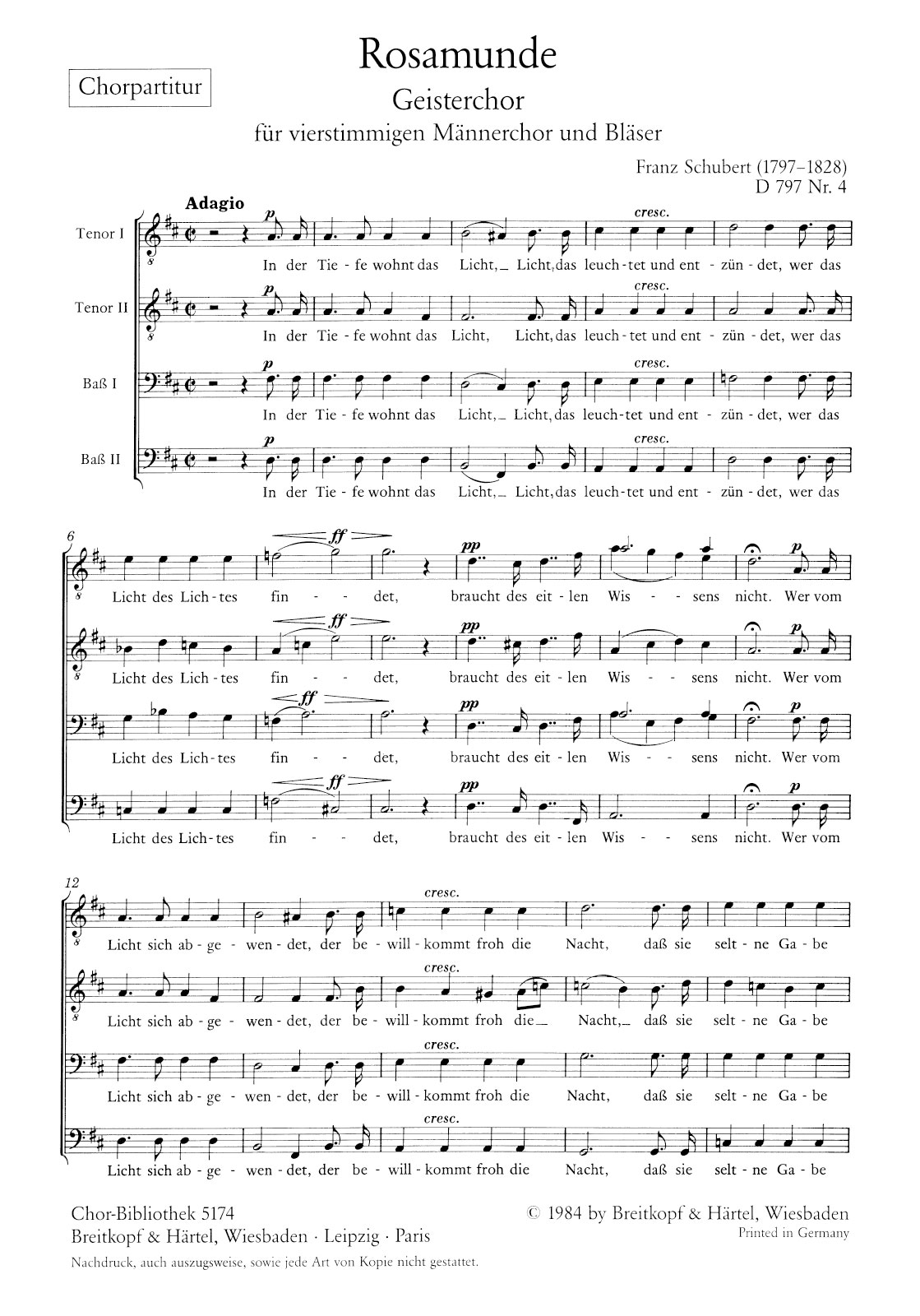 ChB 5174 - Rosamunde, Princess of Cyprus D 797 [Op. 26] - Cover