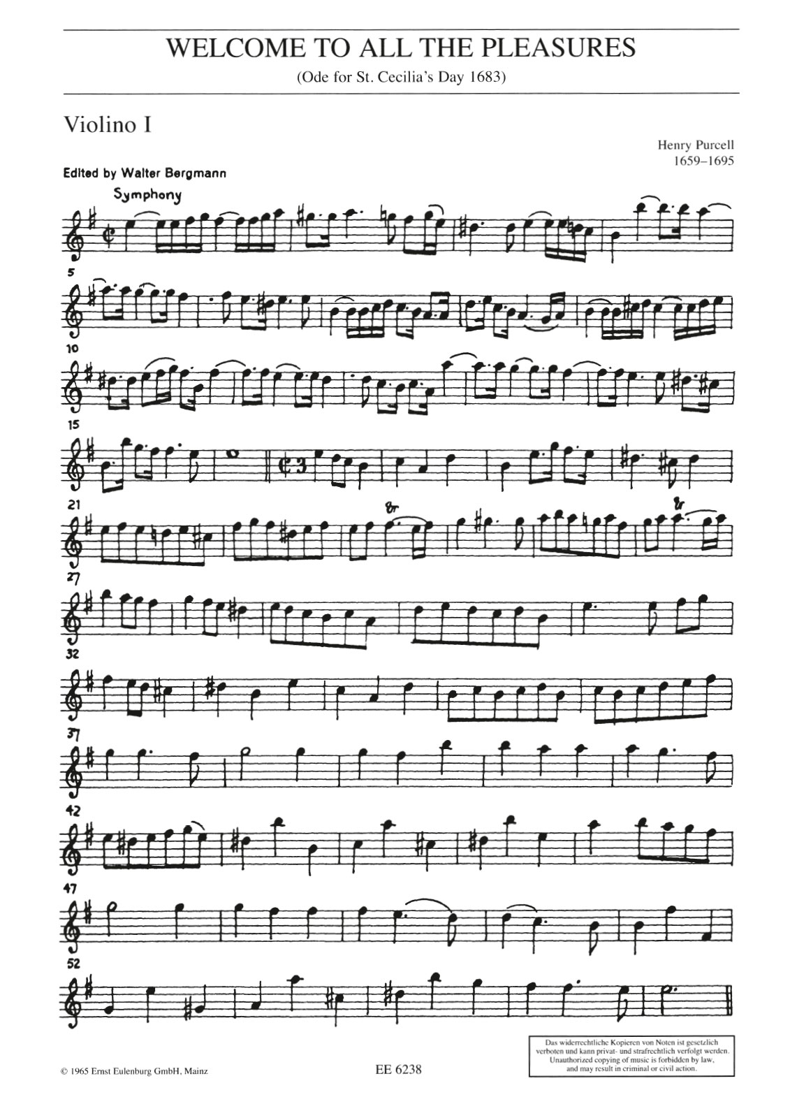 EOS 1062-15 - Ode for St. Cecilia’s Day 1683 Z 339 - Cover