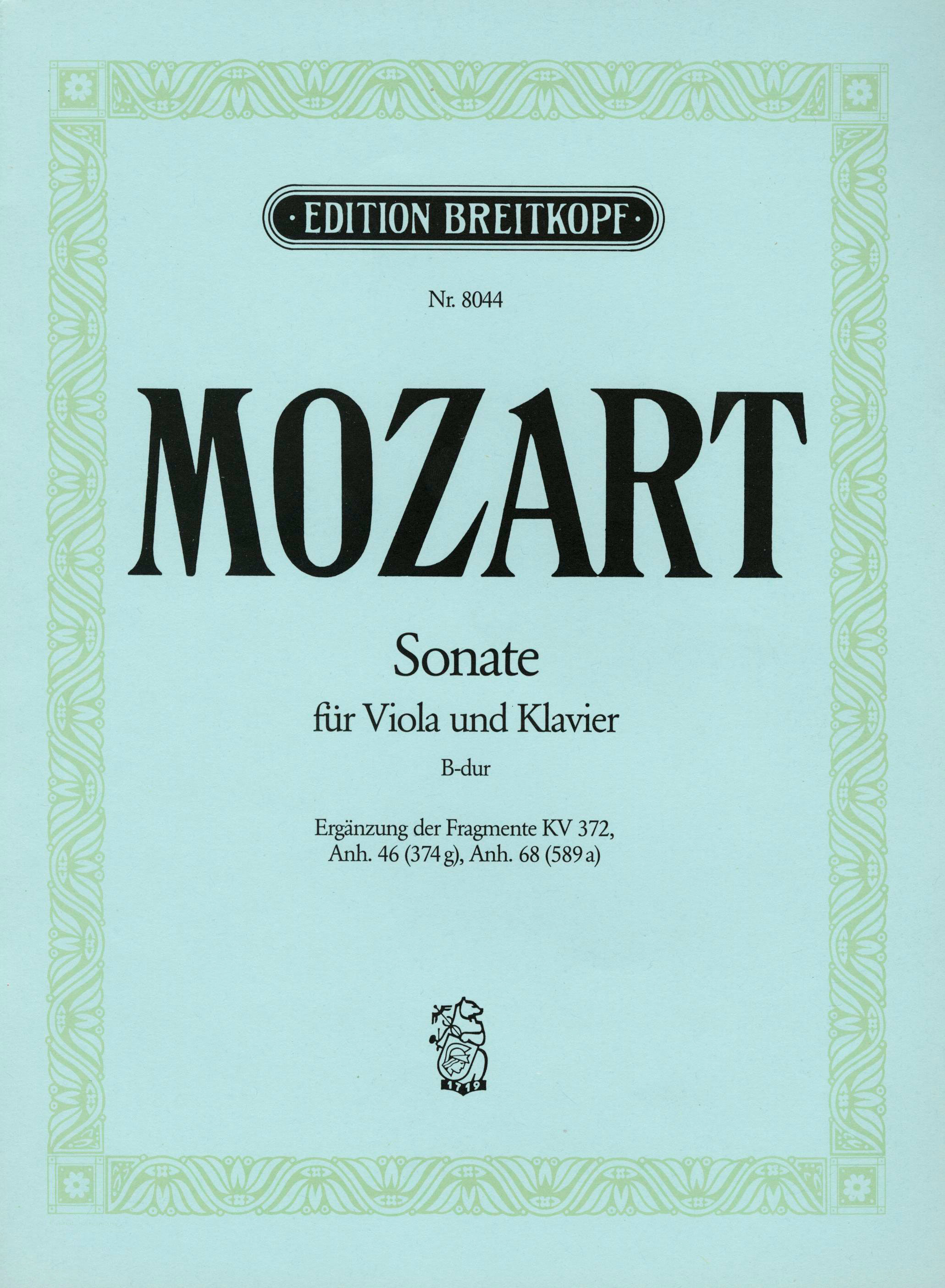 Wolfgang Amadeus Mozart - Sonate B-dur - Cover