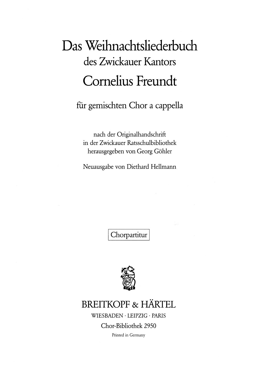 Cornelius Freundt - Das Weihnachtsliederbuch - Cover