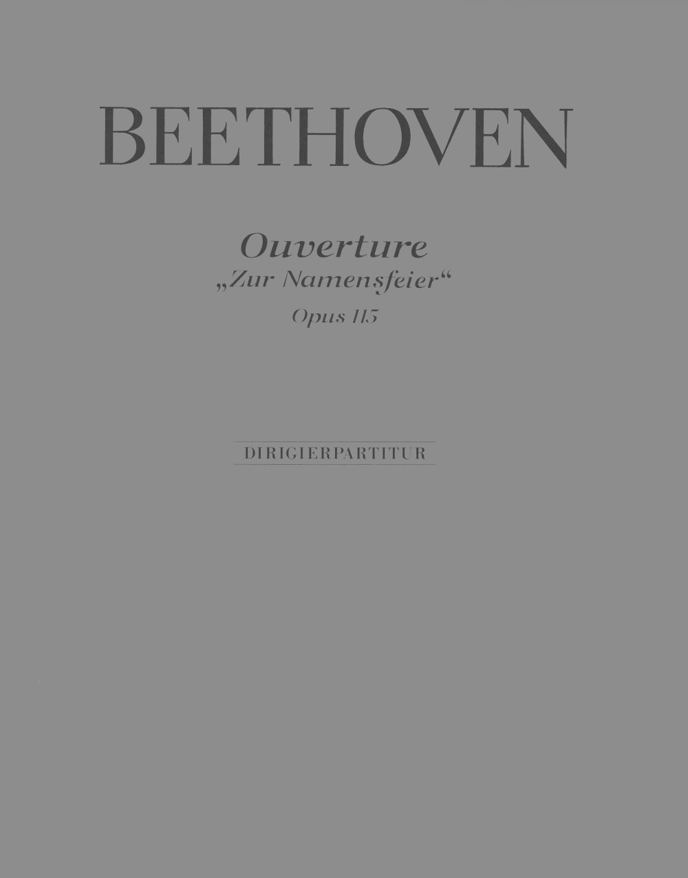 Ludwig van Beethoven - Zur Namensfeier Op. 115 - Cover