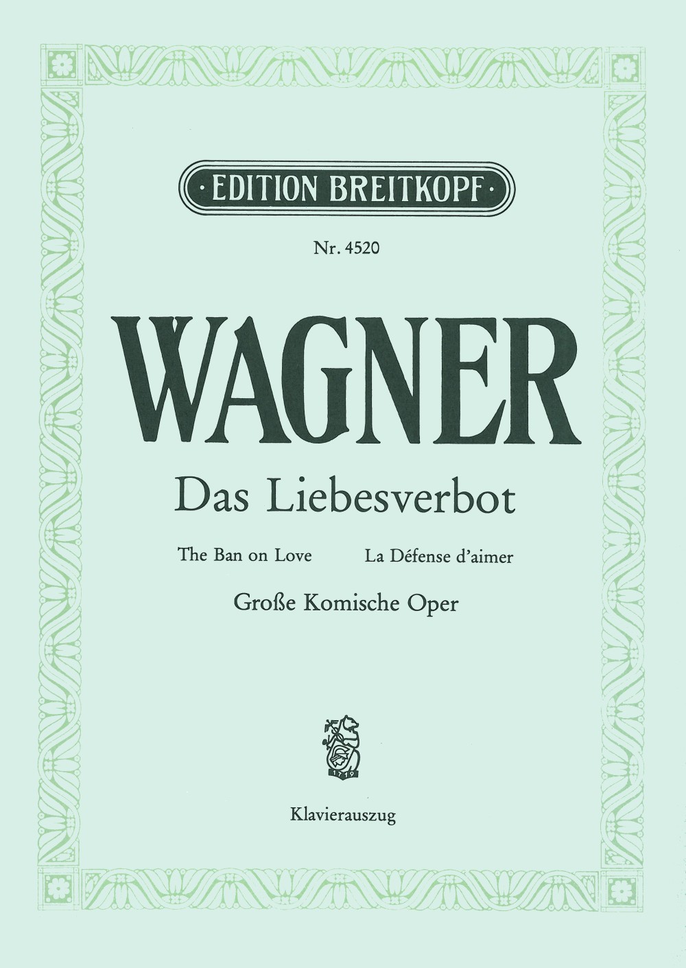Richard Wagner - Das Liebesverbot WWV 38 - Cover