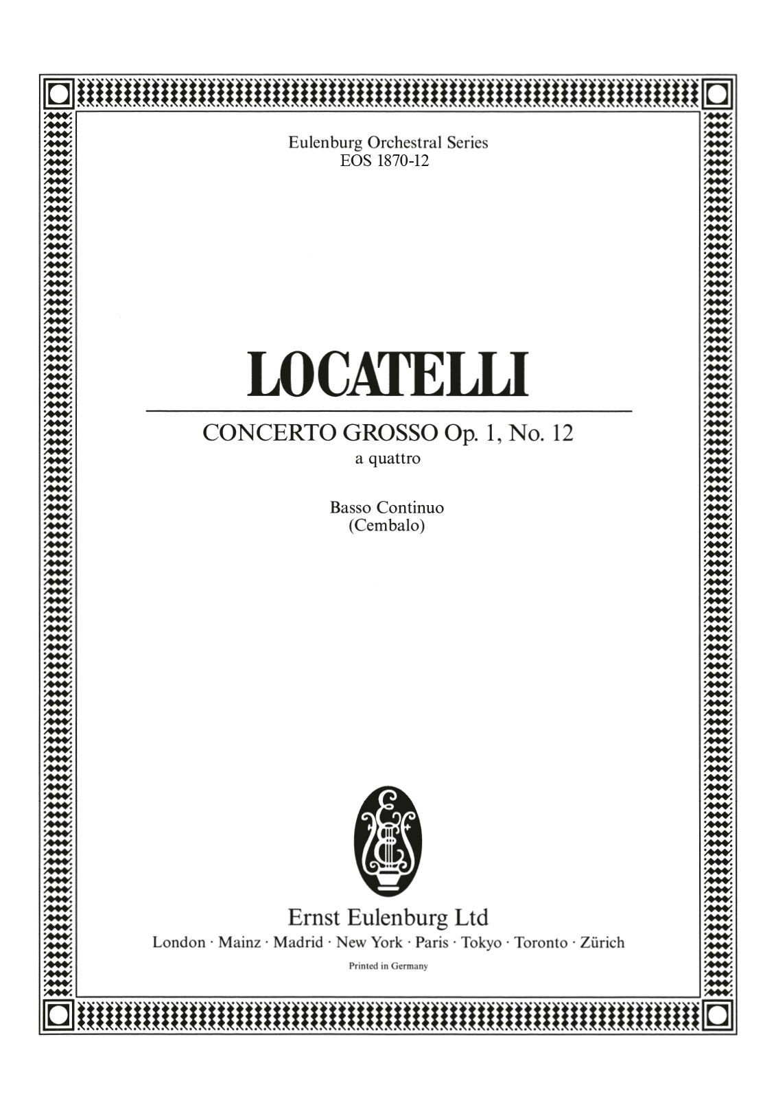 EOS 1870-12 - Concerto grosso „a quattro“ g-moll op. 1/12 - Cover