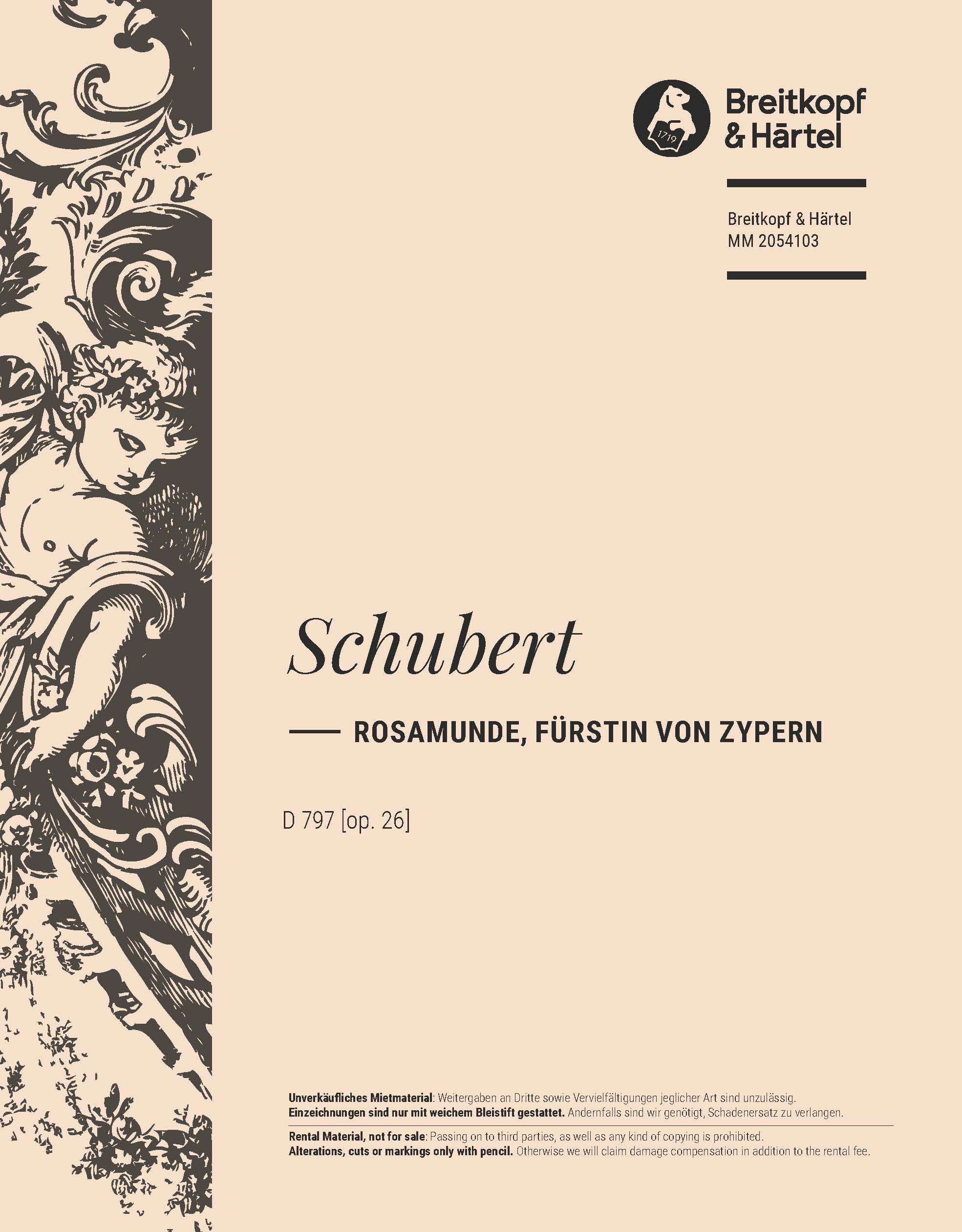 Franz Schubert - Rosamunde, Fürstin von Zypern D 797 [op. 26] - Cover