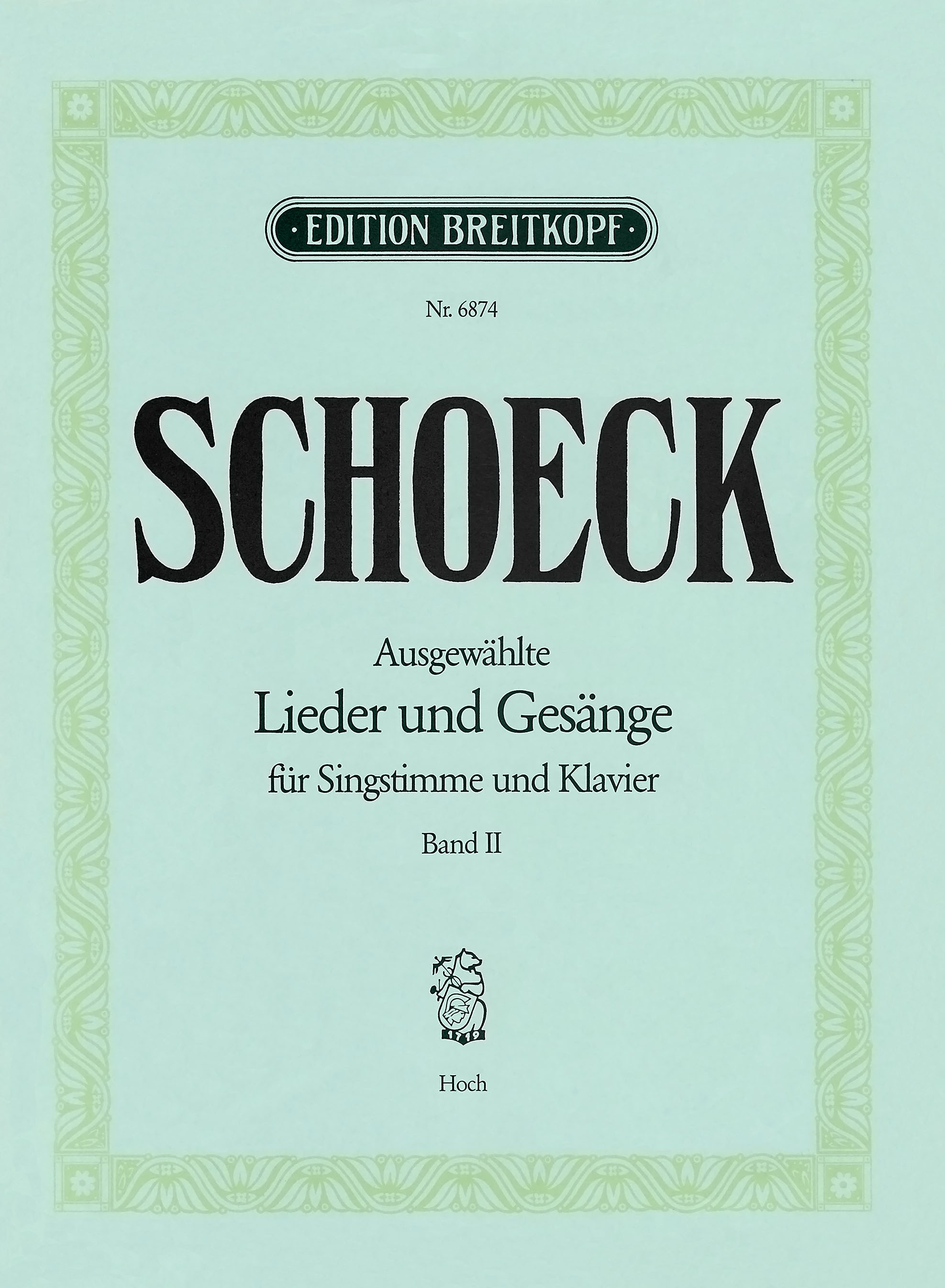EB 6874 - Selected Lieder and Songs - Cover