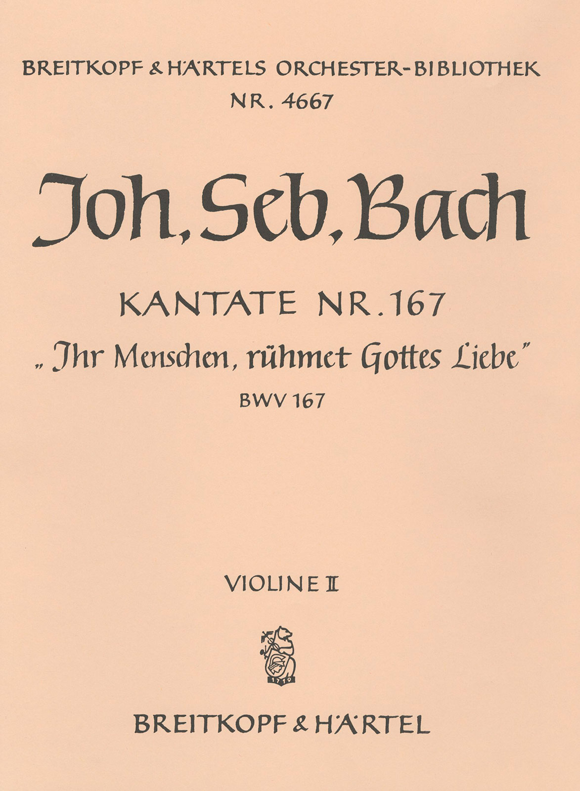 OB 4667-16 - Cantata BWV 167 “Ye mortals extol the love of the Father” - Cover