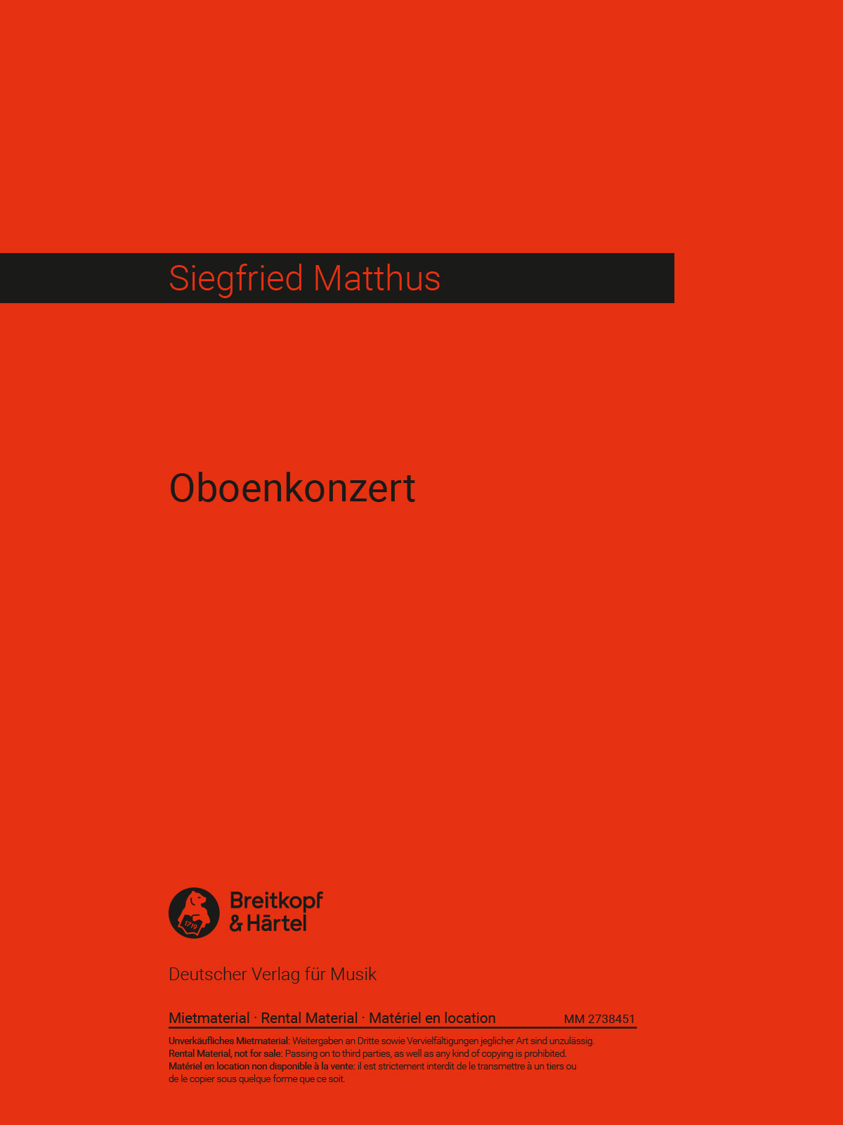 Siegfried Matthus - Oboenkonzert - Cover