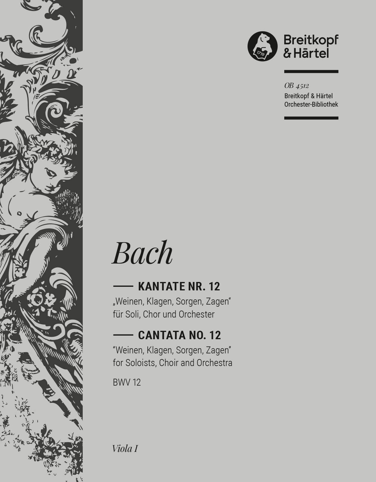 OB 4512-19 - Kantate BWV 12 „Weinen, Klagen, Sorgen, Zagen“ - Cover