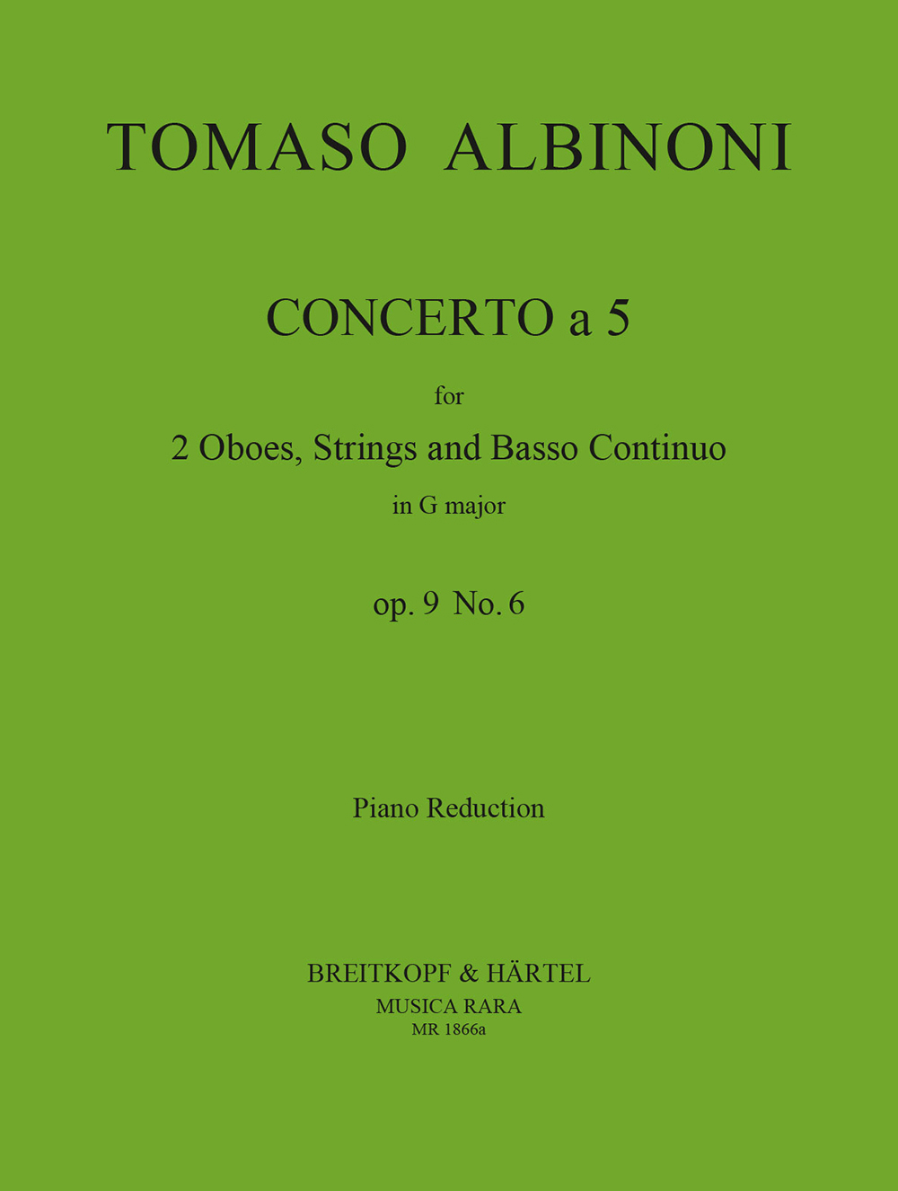 Tomaso Albinoni - Concerto a 5 in G op. 9/6 - Cover