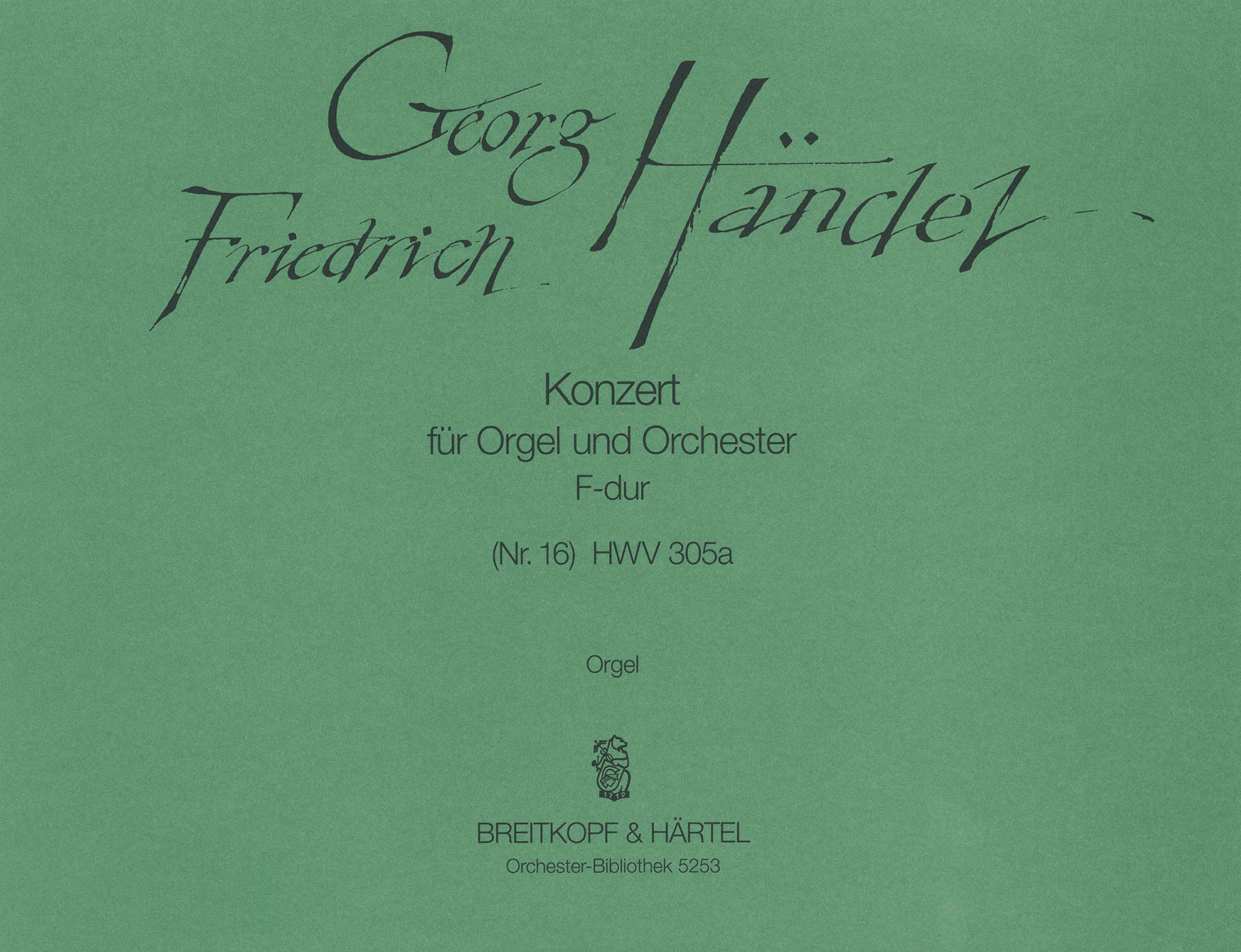OB 5253-03 - Orgelkonzert (Nr. 16) F-dur HWV 305a - Cover