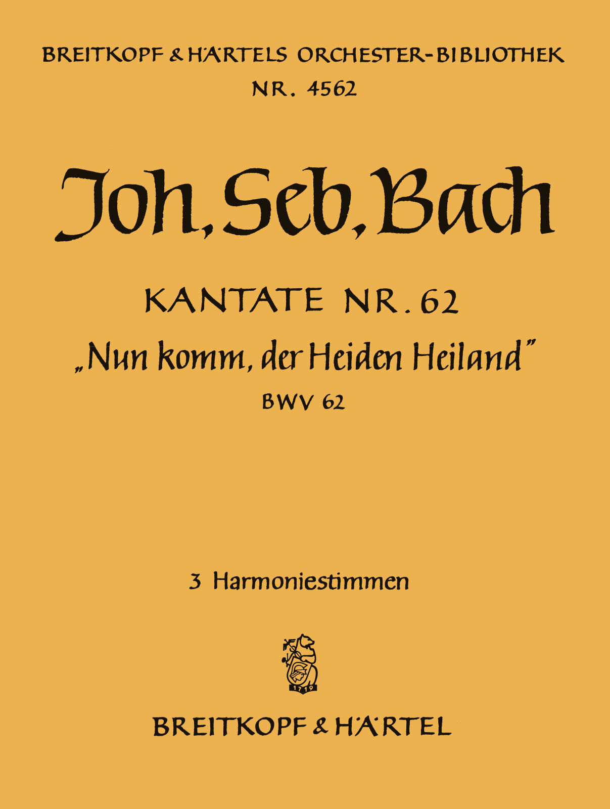 OB 4562-30 - Cantata BWV 62 “Come Thou, the world’s Redeemer” - Cover
