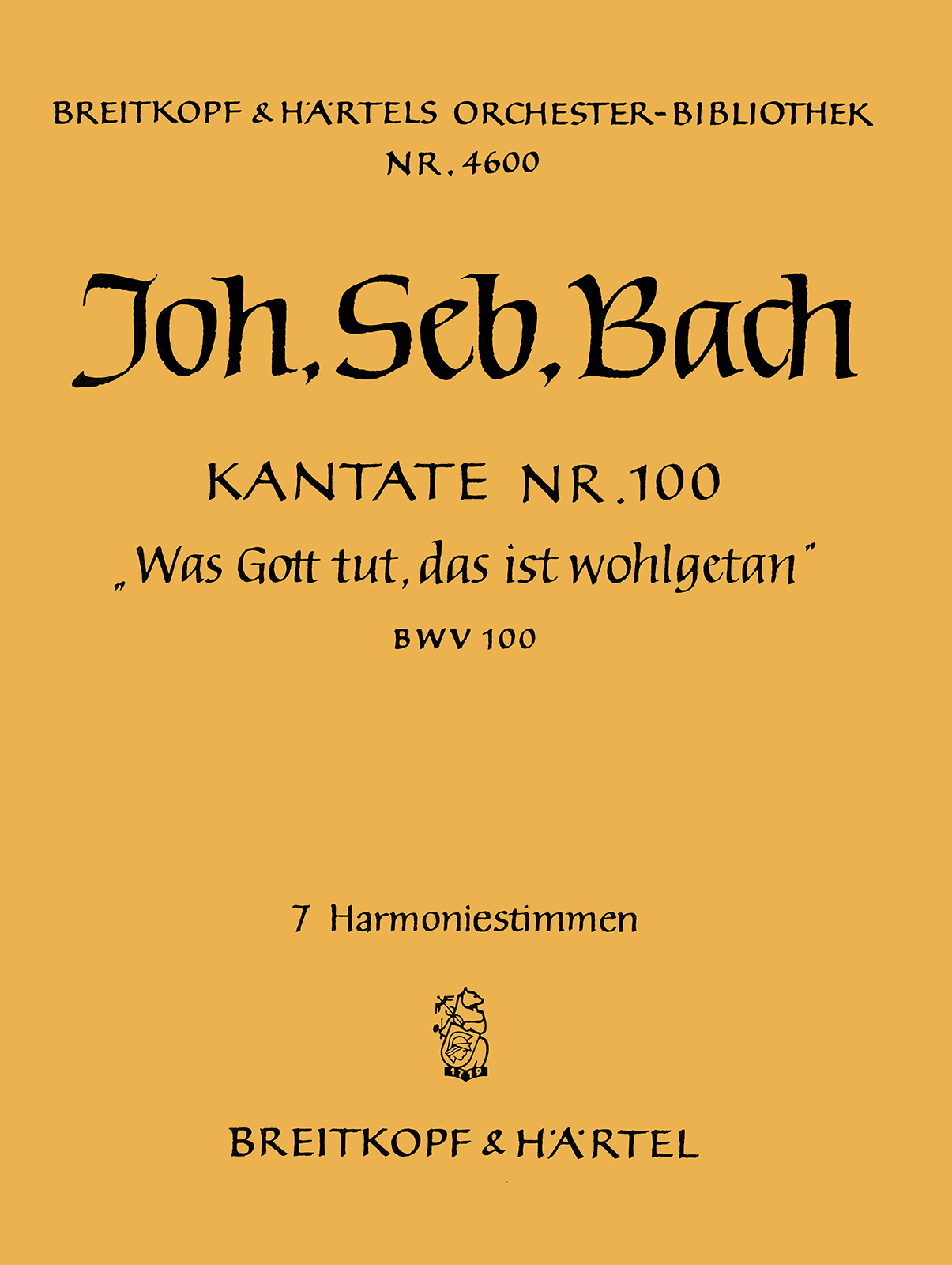OB 4600-30 - Kantate BWV 100 „Was Gott tut, das ist wohlgetan“ - Cover
