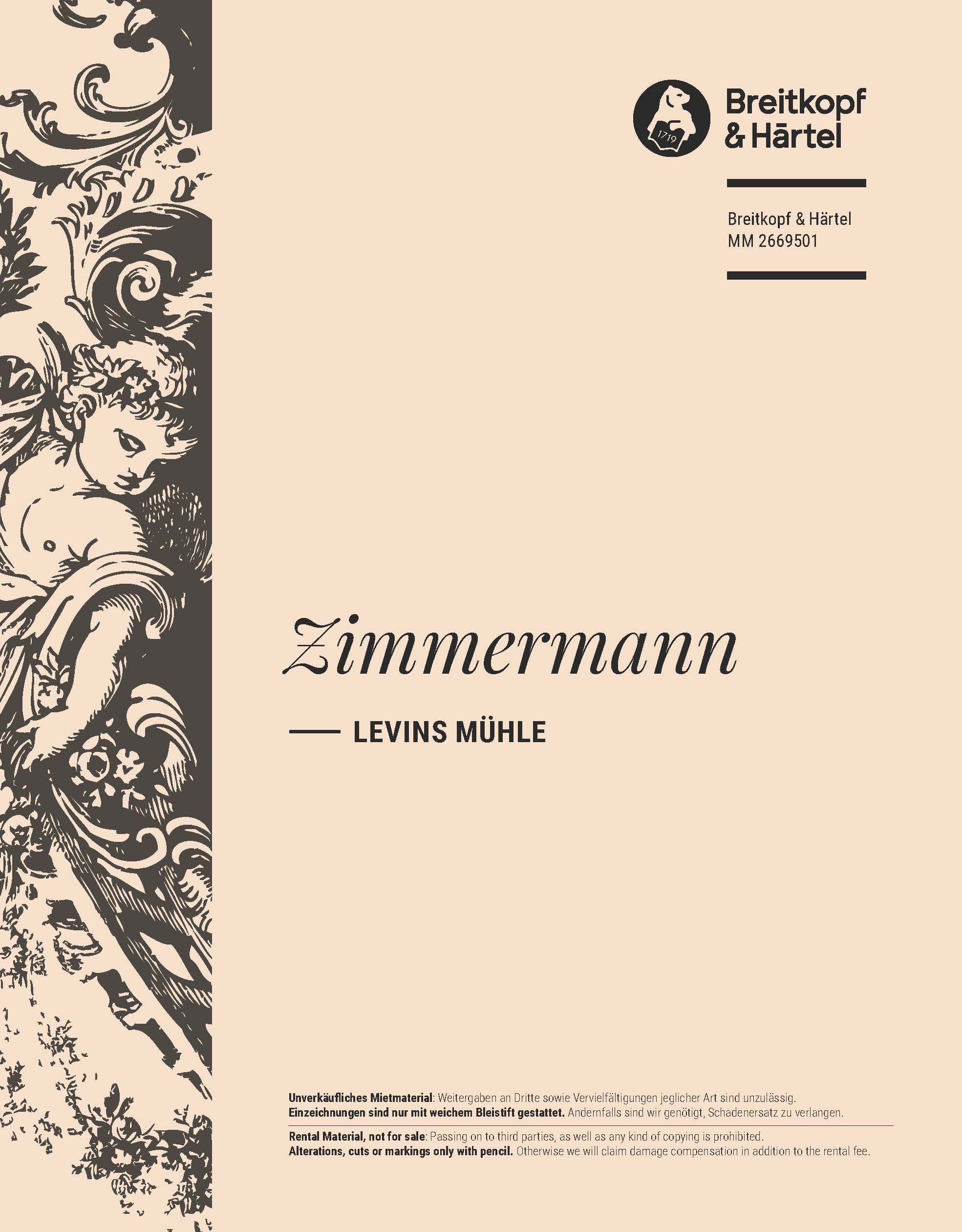 Udo Zimmermann - Levins Mühle - Cover